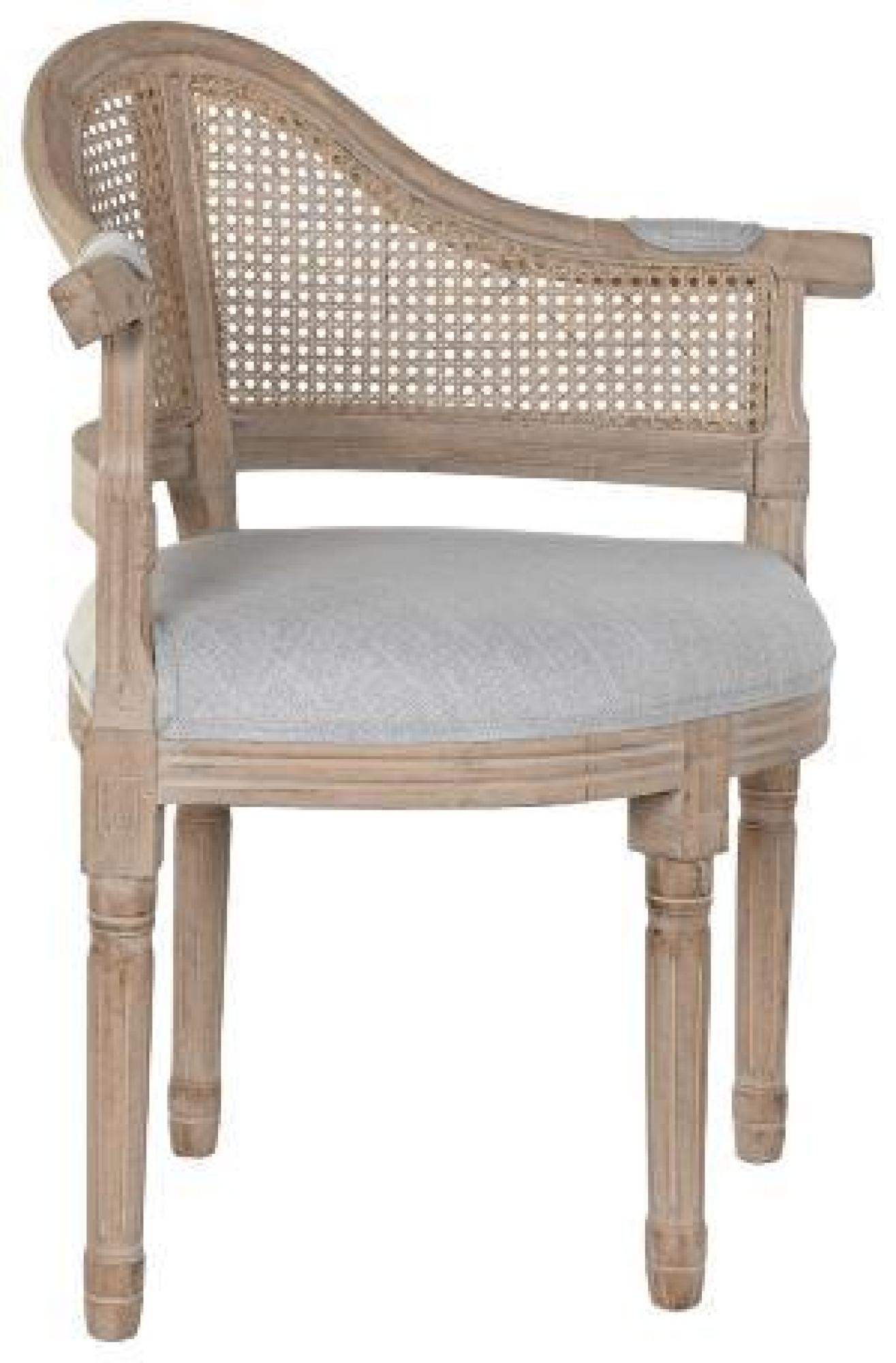 Product photograph of Traditional Wood And Light Grey Fabric Chair from Choice Furniture Superstore.