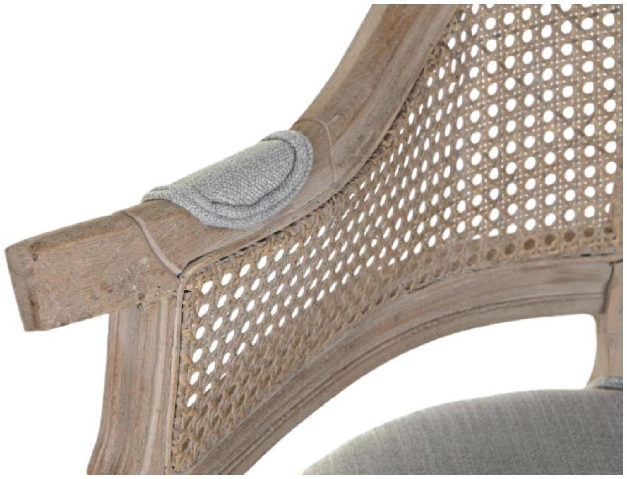 Product photograph of Traditional Wood And Light Grey Fabric Chair from Choice Furniture Superstore.