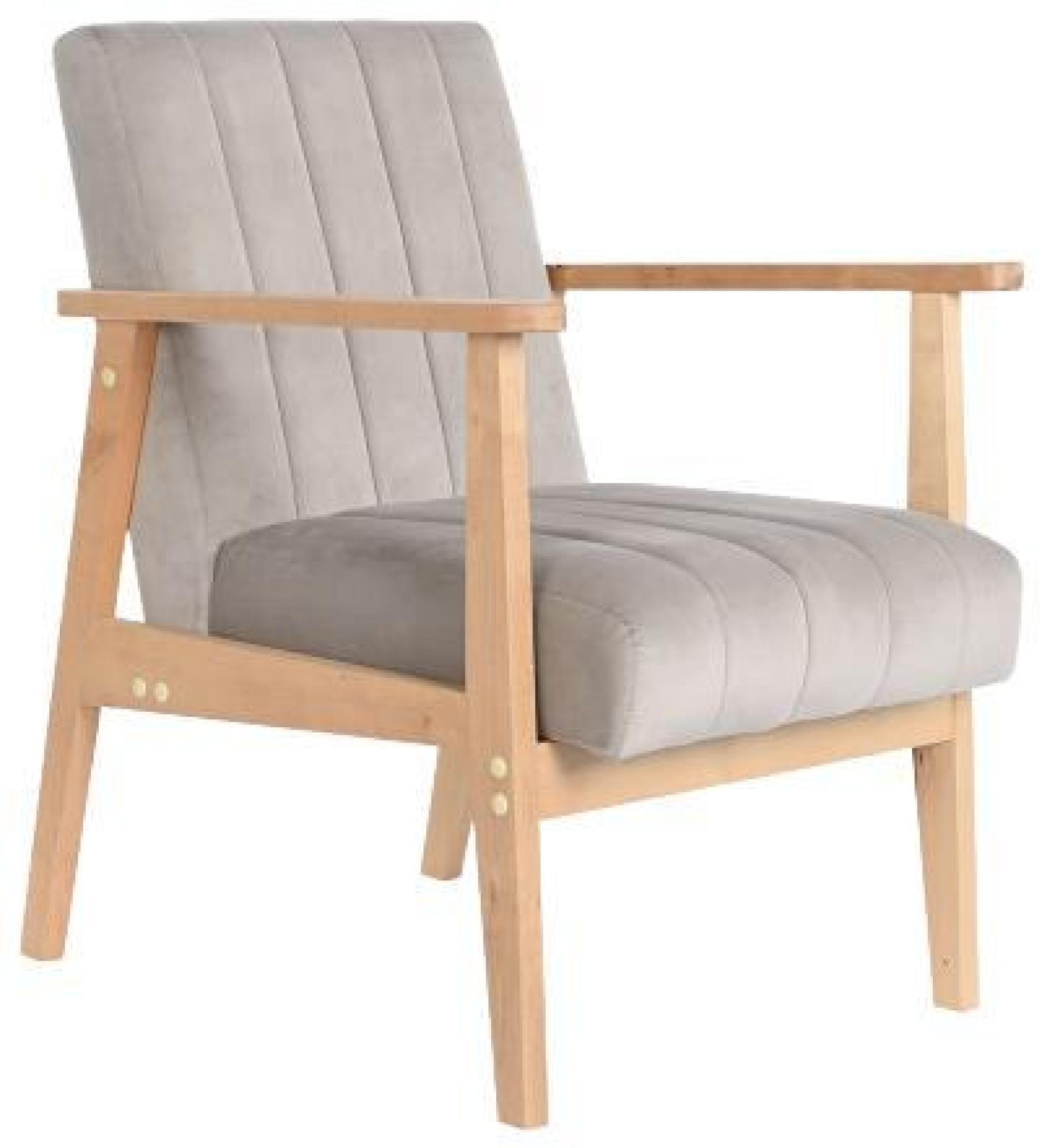 Product photograph of Grey And Natural Fabric Armchair from Choice Furniture Superstore.