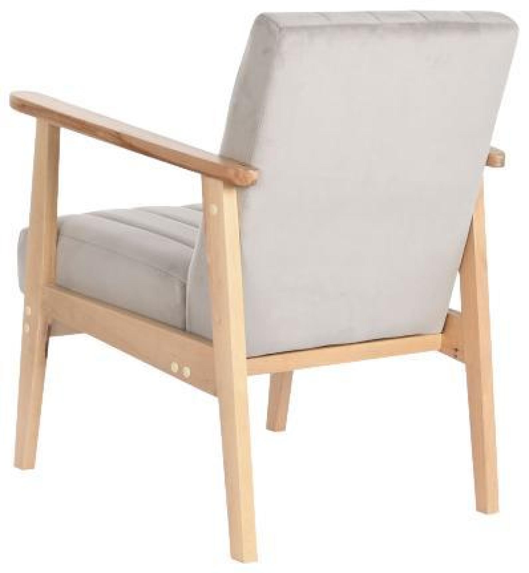 Product photograph of Grey And Natural Fabric Armchair from Choice Furniture Superstore.