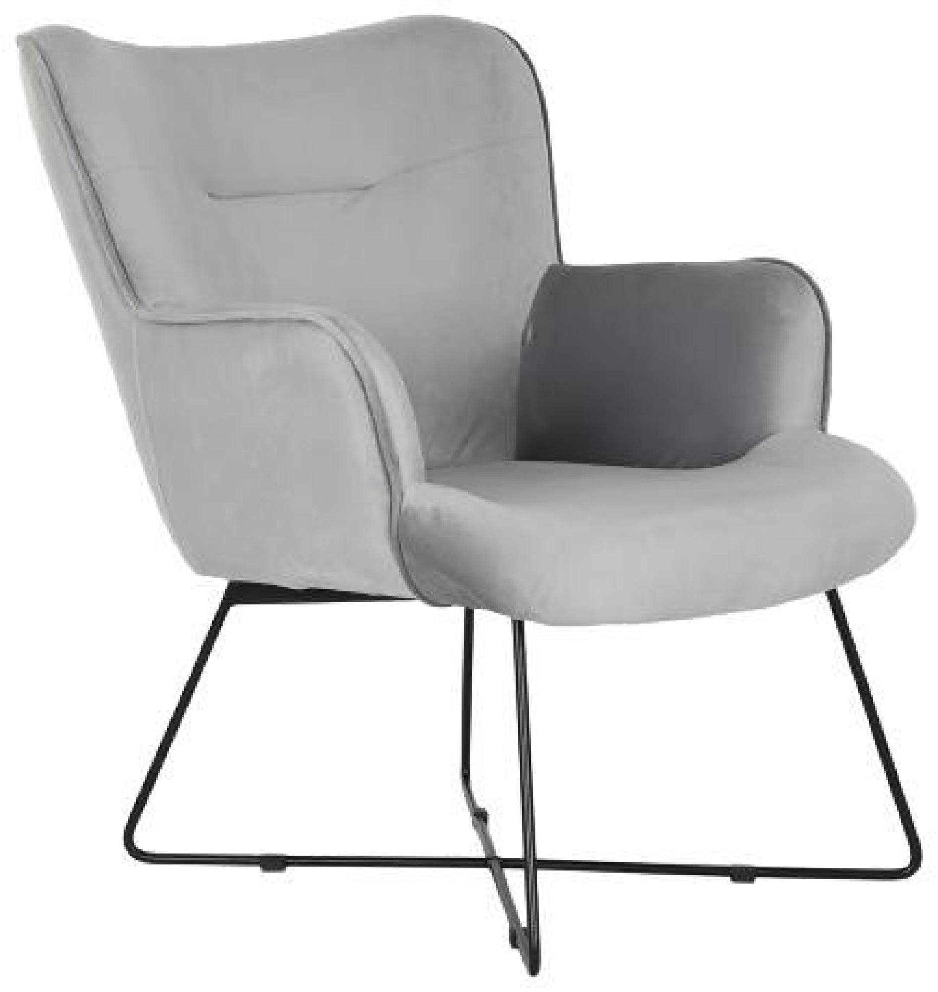Product photograph of Contemporary Grey Velvet Fabric Armchair With Metal Legs from Choice Furniture Superstore.