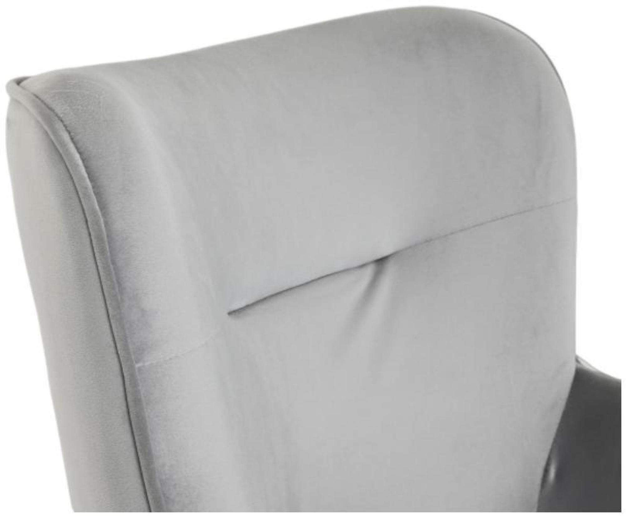 Product photograph of Contemporary Grey Velvet Fabric Armchair With Metal Legs from Choice Furniture Superstore.