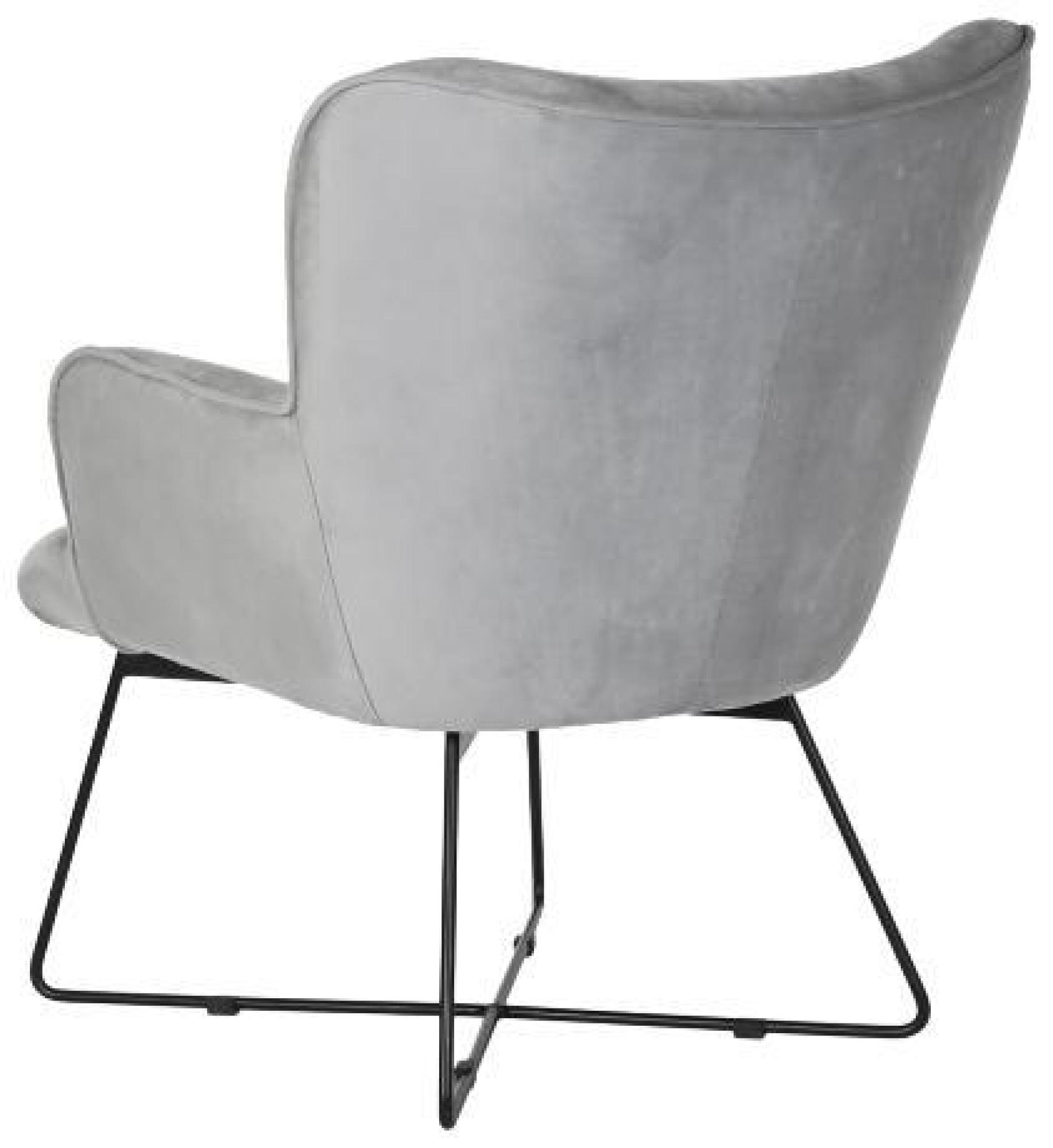 Product photograph of Contemporary Grey Velvet Fabric Armchair With Metal Legs from Choice Furniture Superstore.