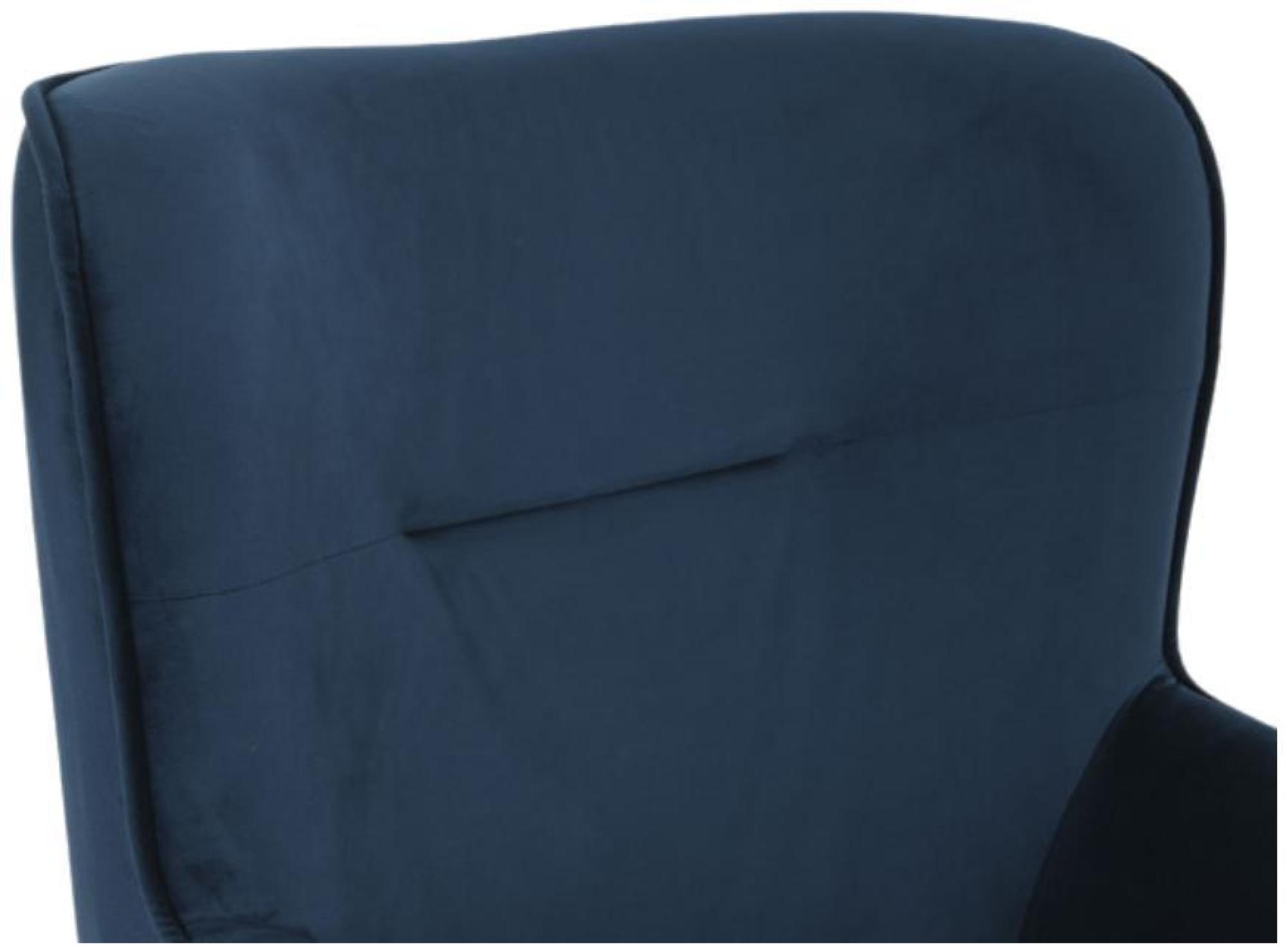 Product photograph of Contemporary Blue Velvet Fabric Armchair With Metal Legs from Choice Furniture Superstore.