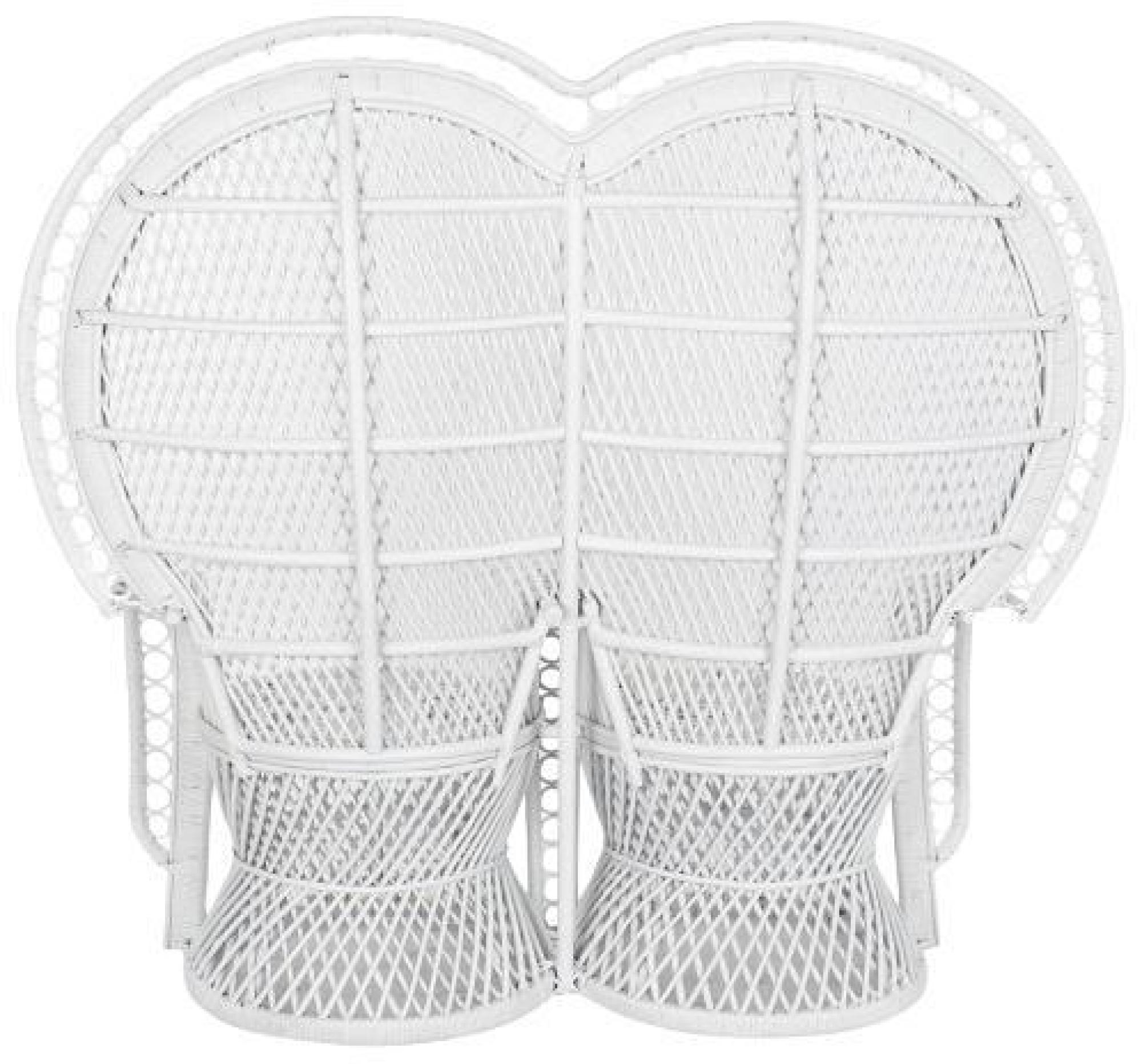Product photograph of Emmanuelle California White Rattan 2 Seater Armchair from Choice Furniture Superstore.