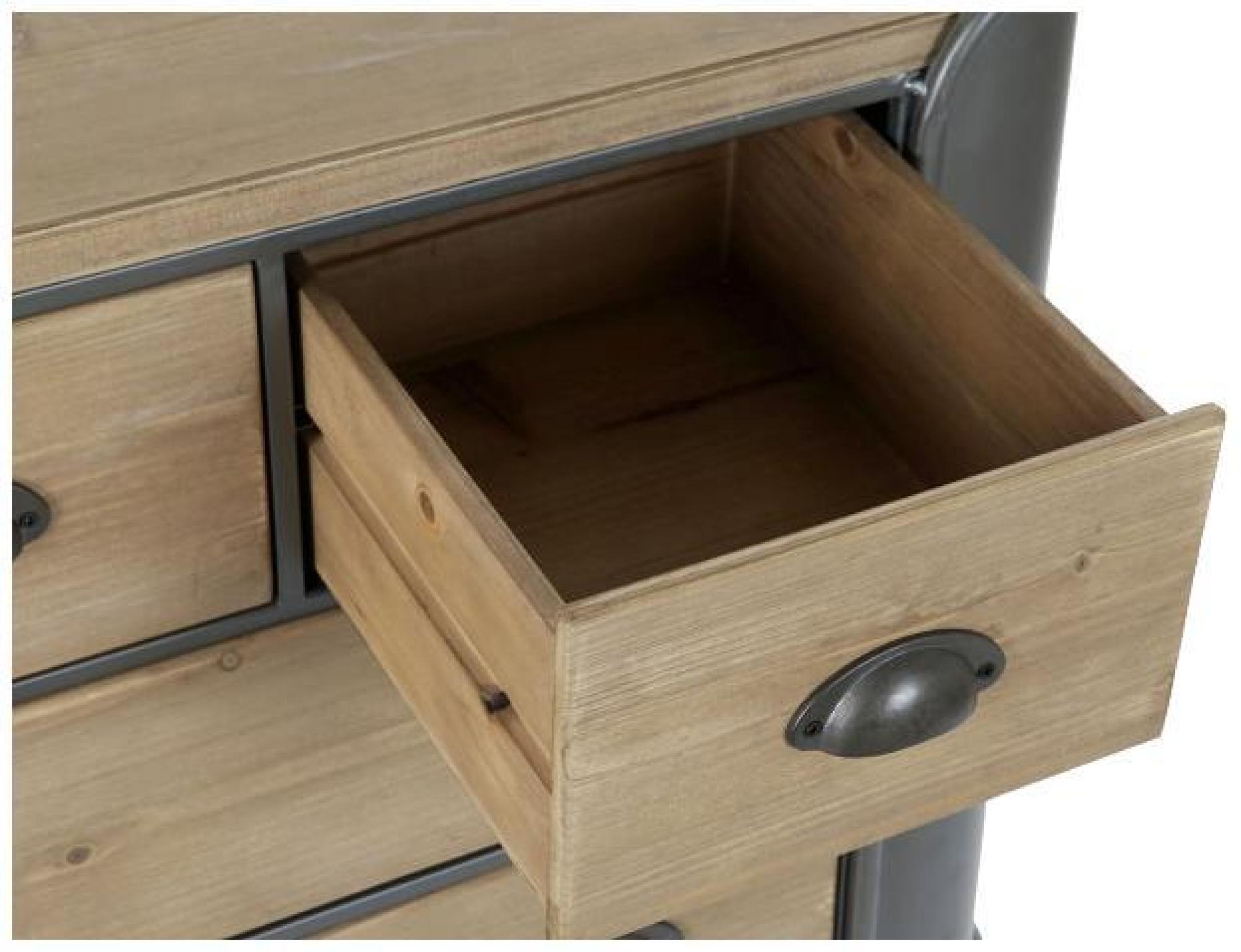 Product photograph of Indel Industrial Style Wood And Metal 5 Drawer Chest from Choice Furniture Superstore.