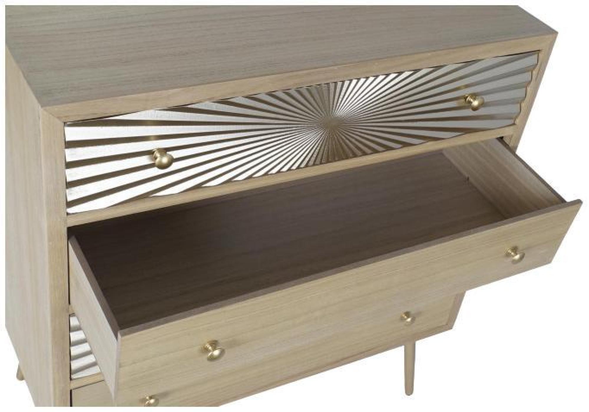 Product photograph of Modern Light Oak Effect Sunburst 4 Drawer Chest from Choice Furniture Superstore.