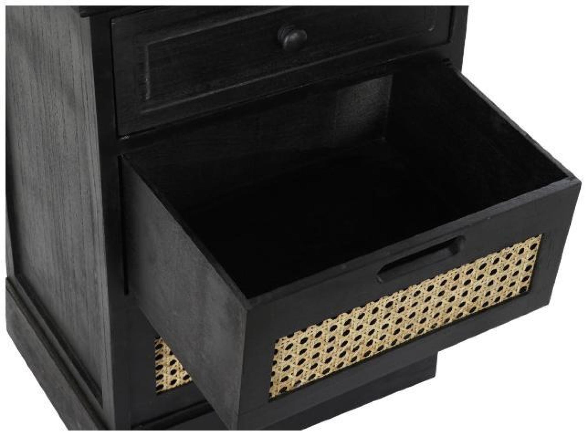 Product photograph of Vintage Black 3 Drawer Bedside Cabinet from Choice Furniture Superstore.