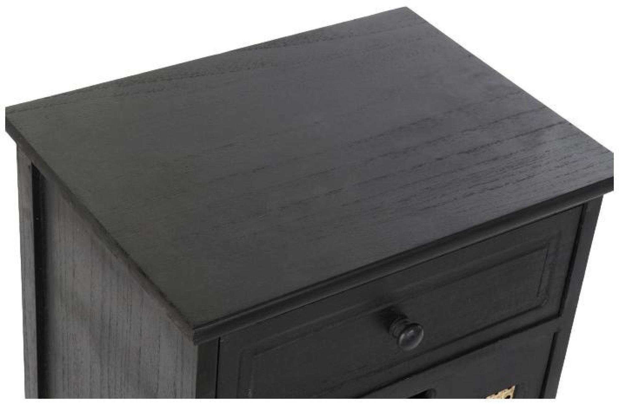 Product photograph of Vintage Black 3 Drawer Bedside Cabinet from Choice Furniture Superstore.