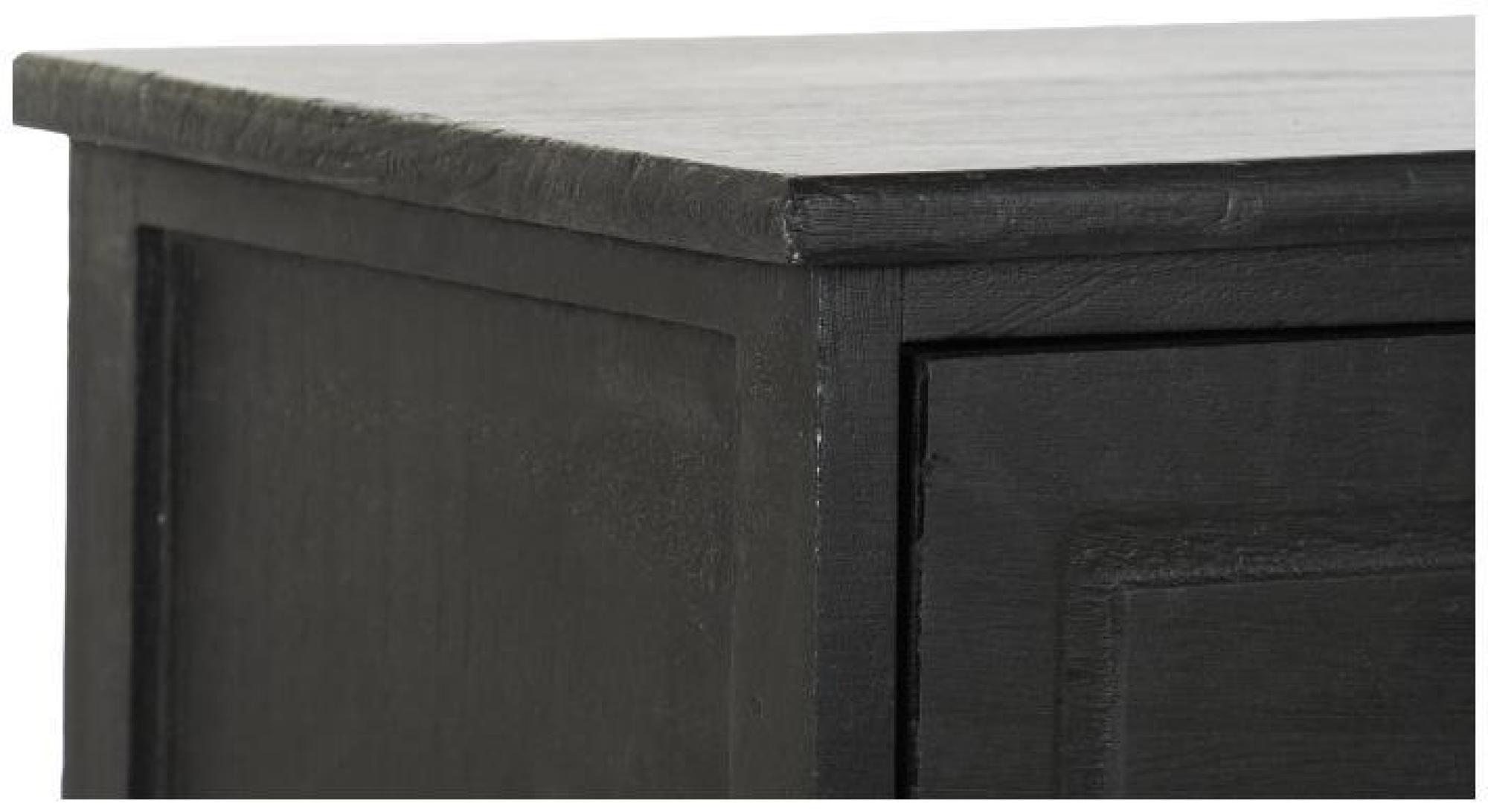 Product photograph of Vintage Black And Rattan 3 Drawer Bedside Cabinet from Choice Furniture Superstore.