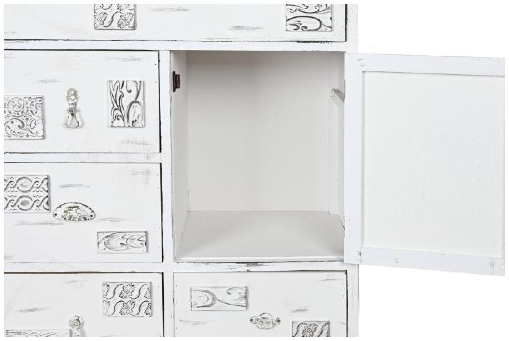 Product photograph of Shabby Chic Distressed White Wooden Multi Drawer Chest from Choice Furniture Superstore.
