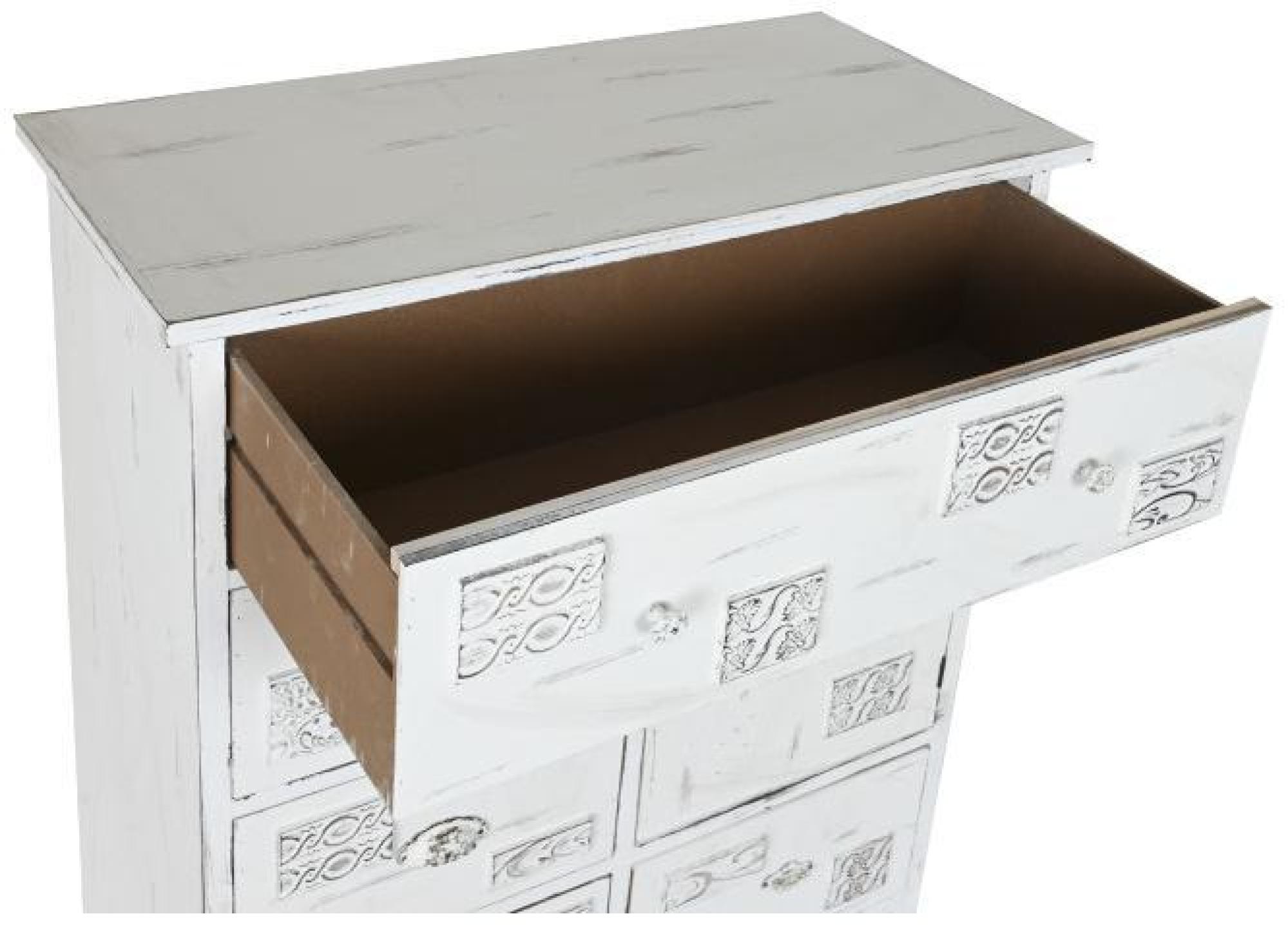 Product photograph of Shabby Chic Distressed White Wooden Multi Drawer Chest from Choice Furniture Superstore.