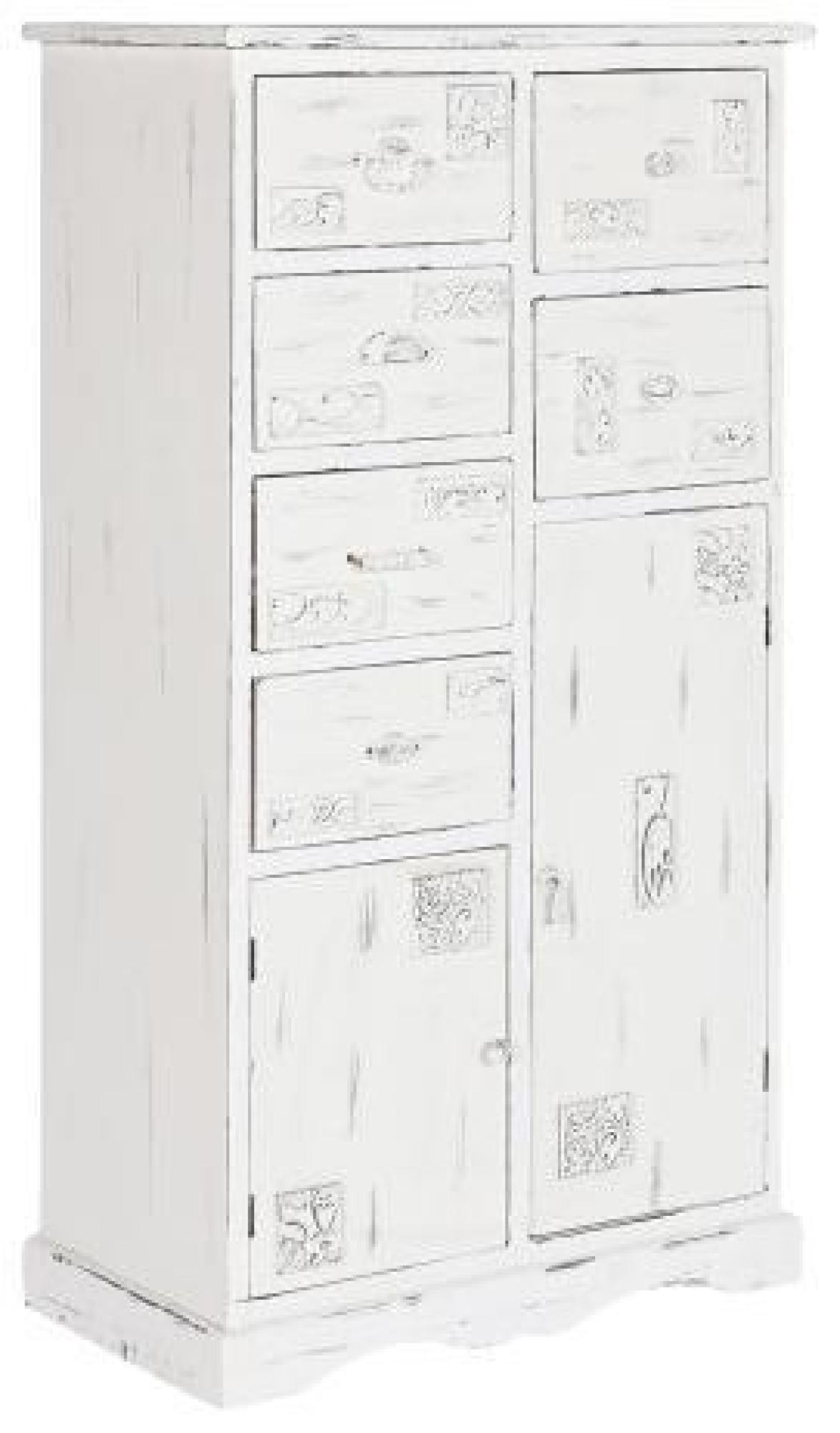 Product photograph of Romantic White Carved Tall Hall Cabinet from Choice Furniture Superstore.