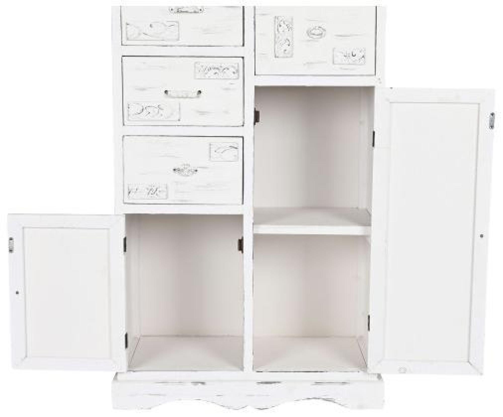 Product photograph of Romantic White Carved Tall Hall Cabinet from Choice Furniture Superstore.