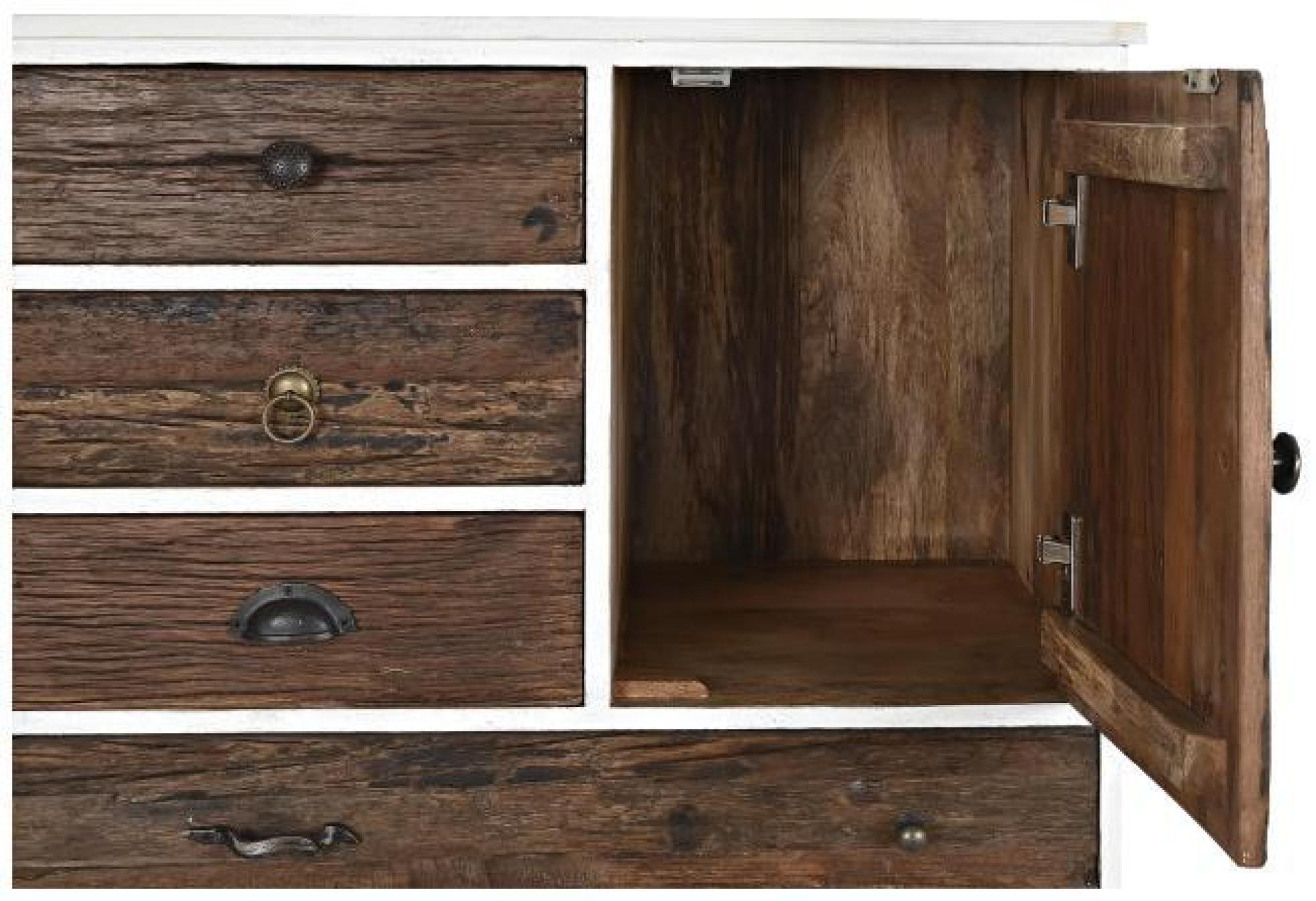 Product photograph of Artisan White And Dark Wood 4 Drawer Chest from Choice Furniture Superstore.