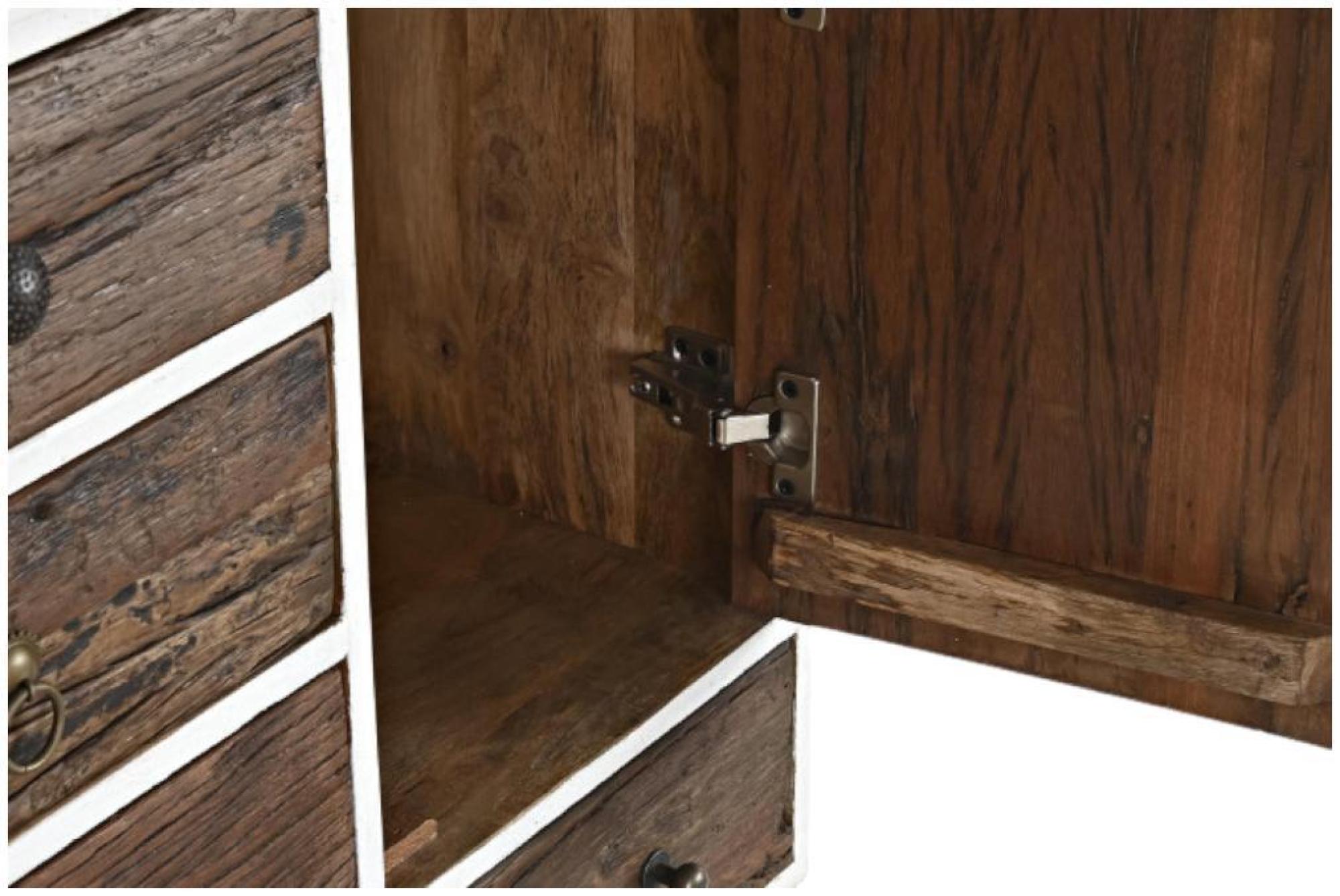 Product photograph of Artisan White And Dark Wood 4 Drawer Chest from Choice Furniture Superstore.