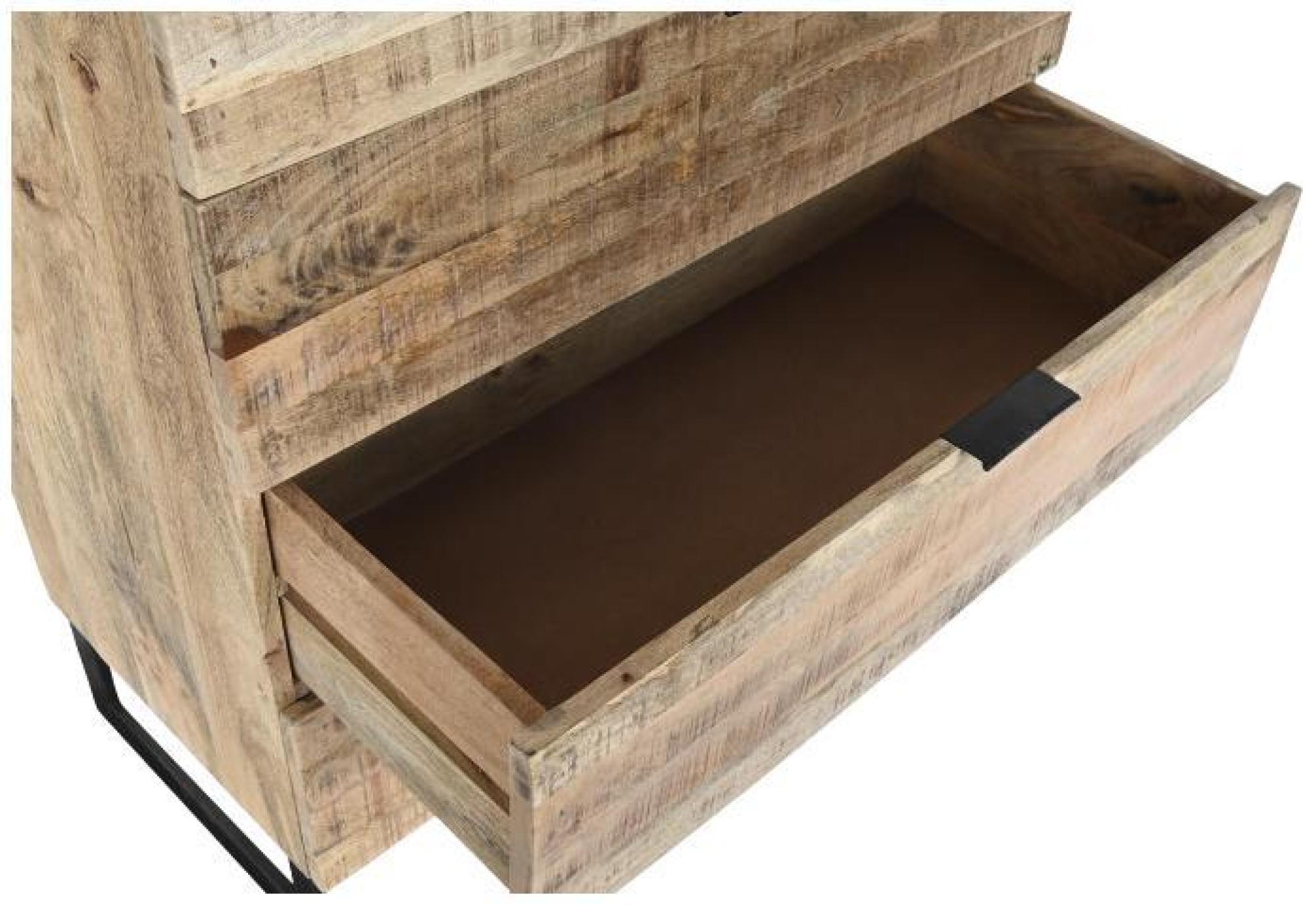 Product photograph of Alpine Mango Wood Industrial Style 5 Drawer Chest from Choice Furniture Superstore.