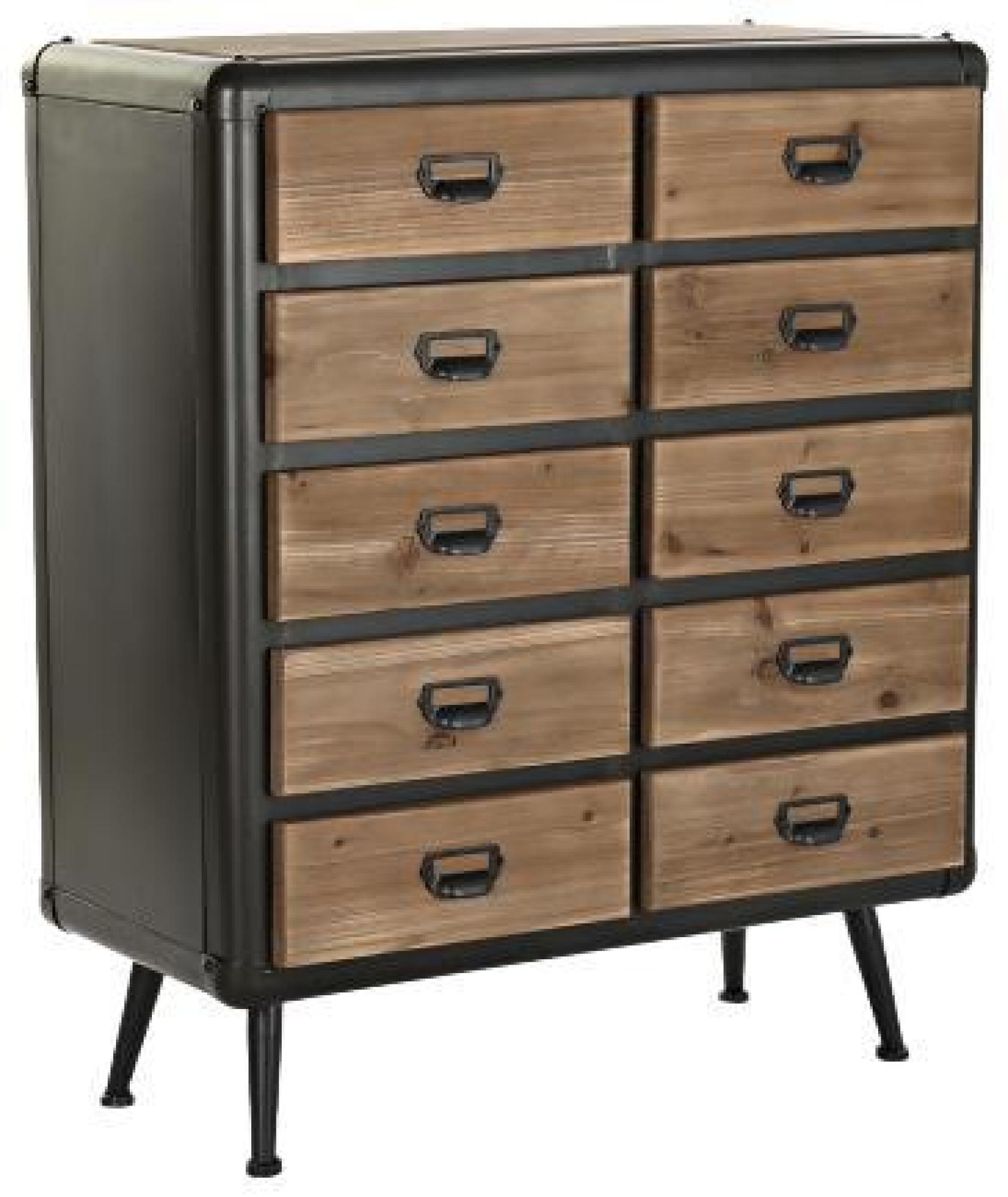 Product photograph of Rustic Industrial Style Wood And Metal Multi Drawer Chest from Choice Furniture Superstore.