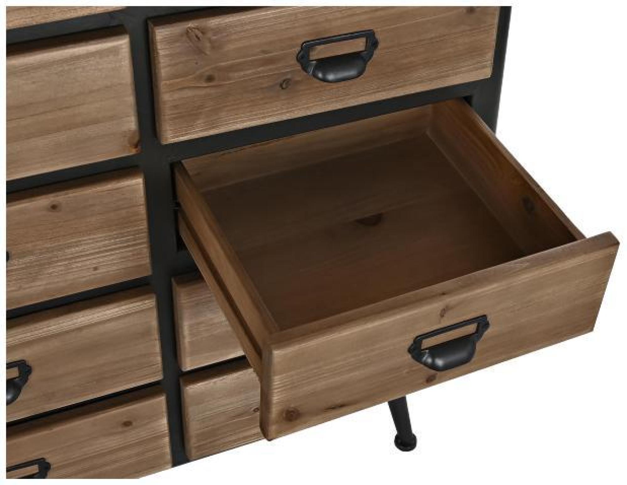 Product photograph of Rustic Industrial Style Wood And Metal Multi Drawer Chest from Choice Furniture Superstore.