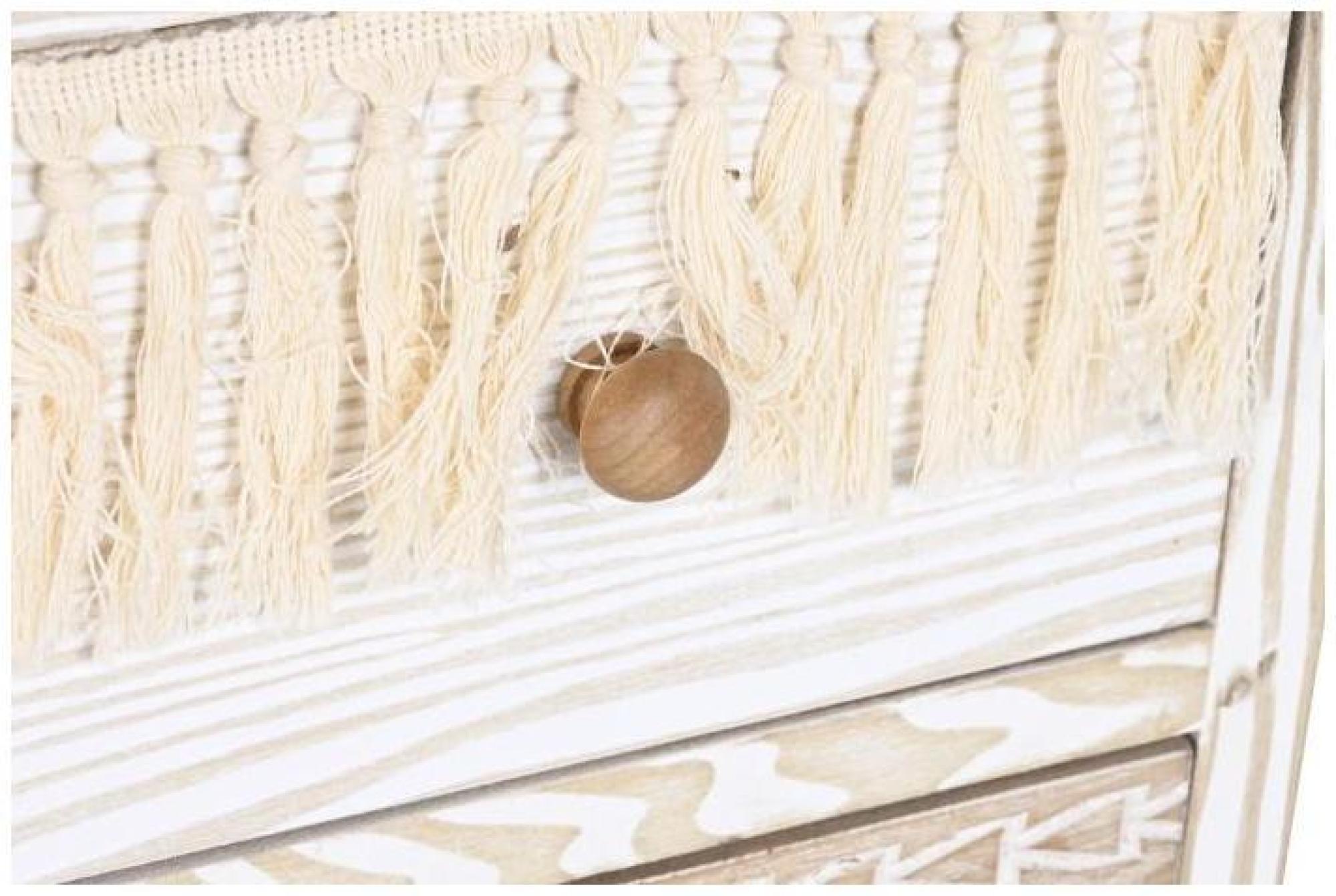 Product photograph of Bohemian White Printed 3 Drawer Small Chest from Choice Furniture Superstore.