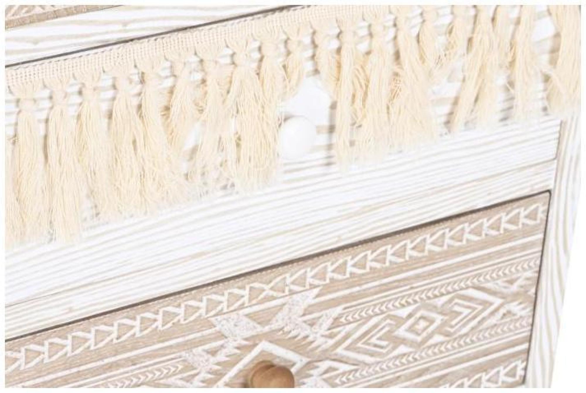 Product photograph of Bohemian White Printed 4 Drawer Narrow Chest from Choice Furniture Superstore.