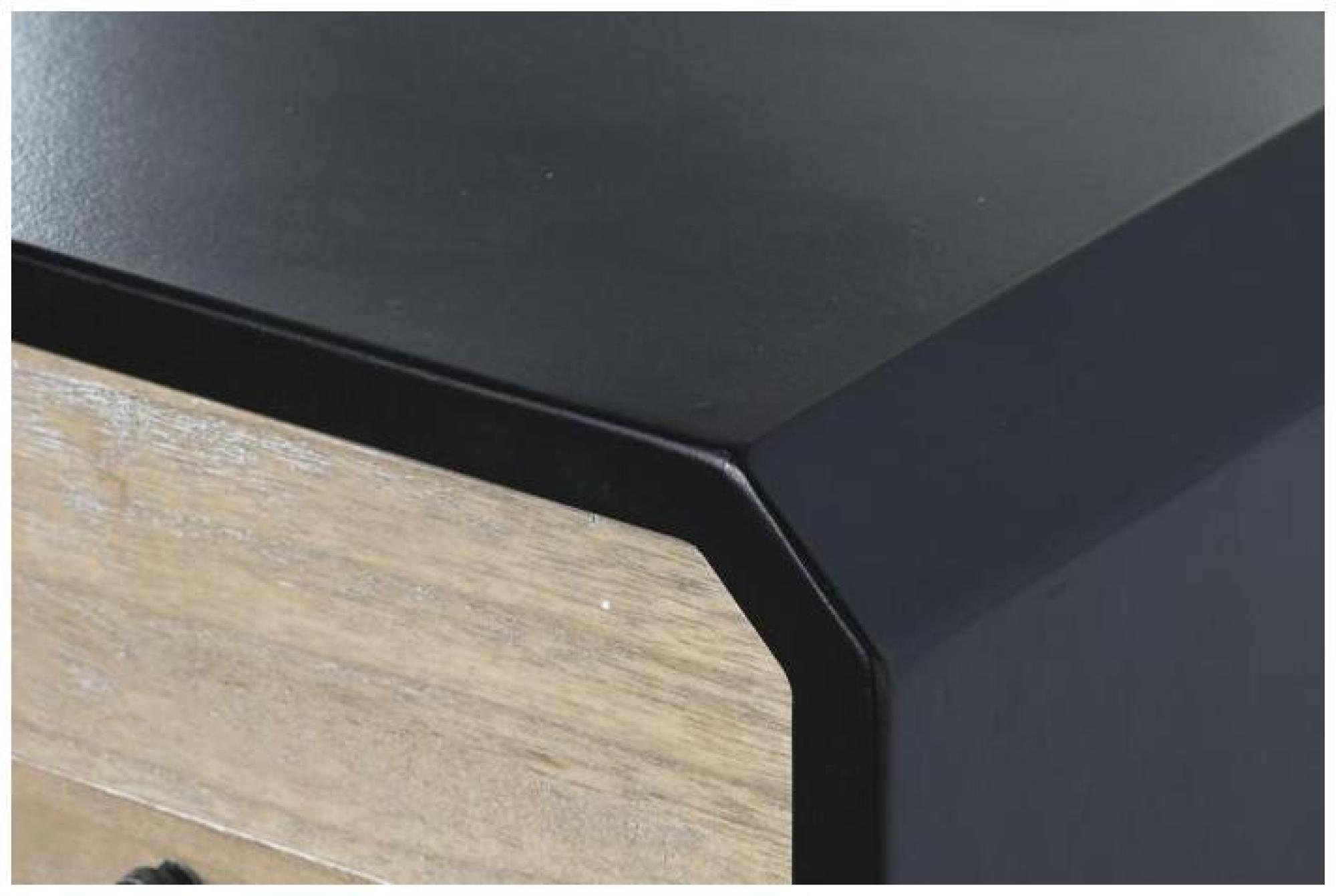 Product photograph of Doda Black And Natural Curved 3 Drawer Small Chest from Choice Furniture Superstore.