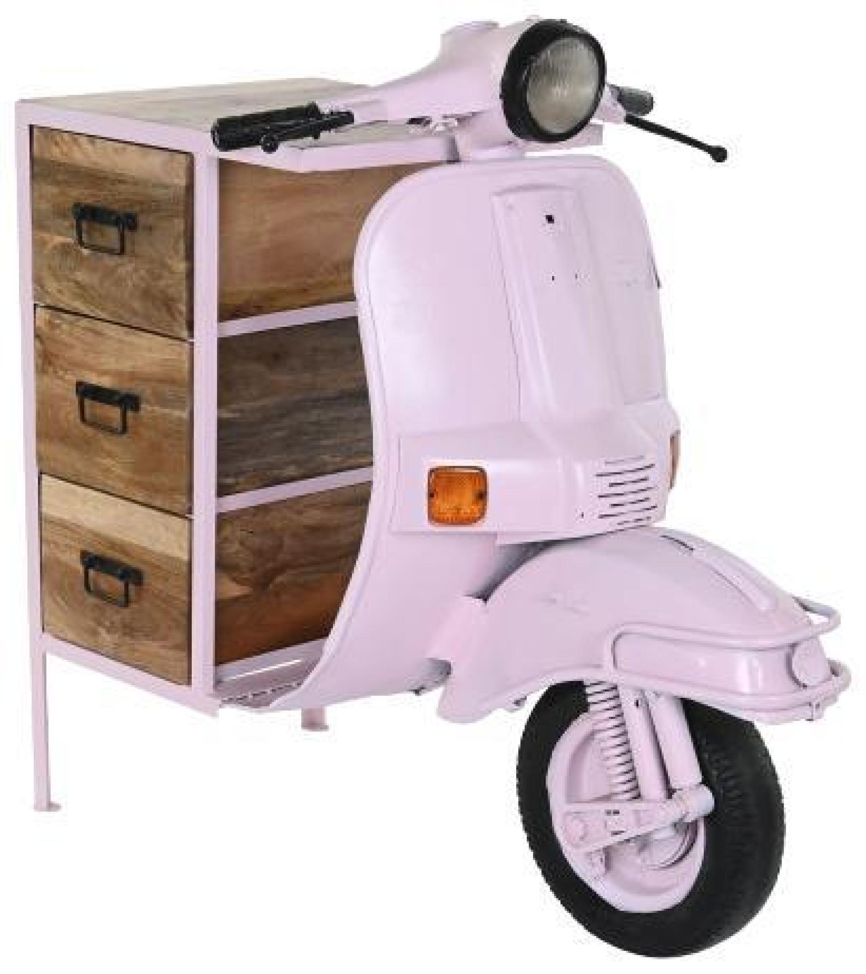 Product photograph of Vespa Pink 3 Drawer Scooter Chest from Choice Furniture Superstore.