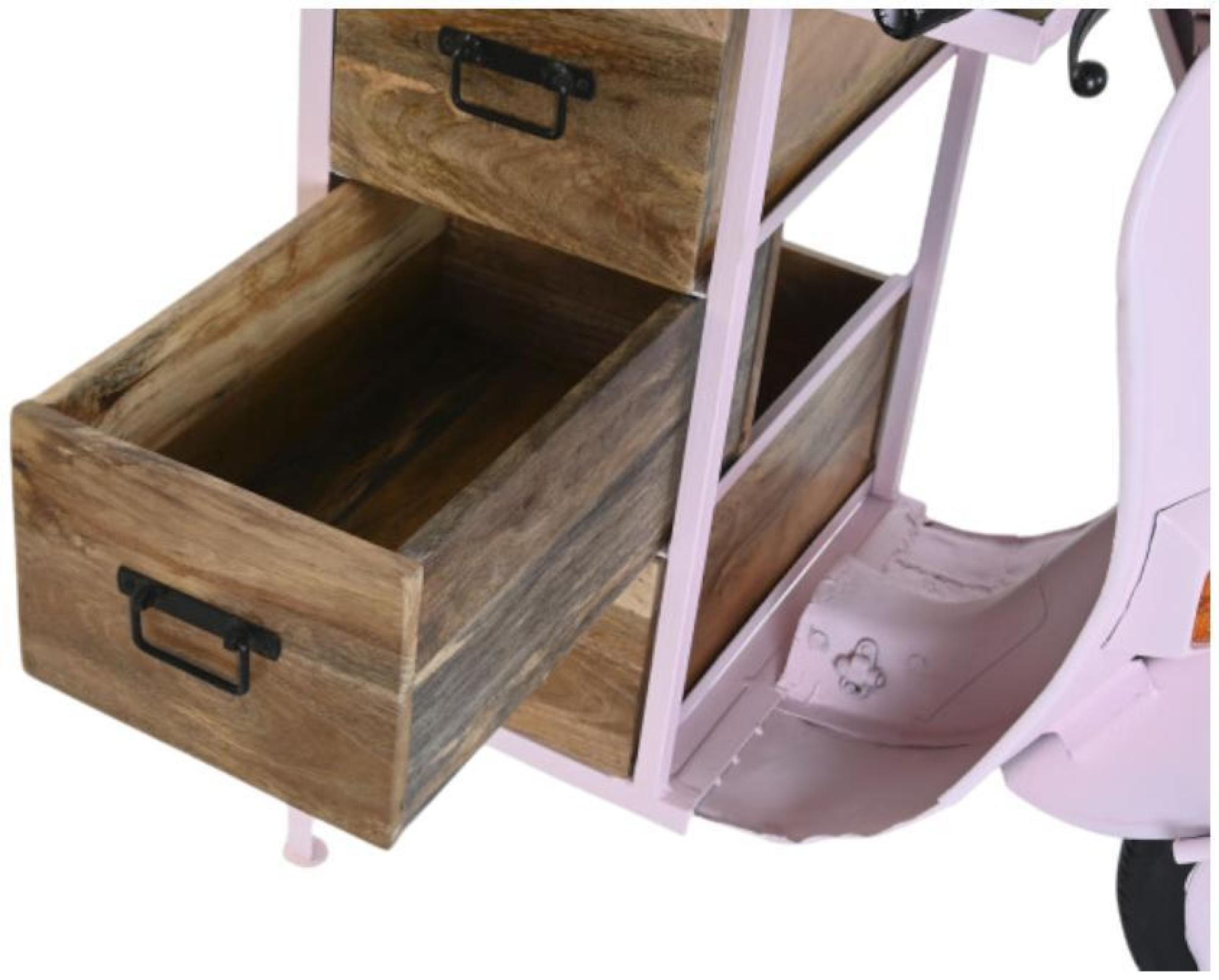 Product photograph of Vespa Pink 3 Drawer Scooter Chest from Choice Furniture Superstore.