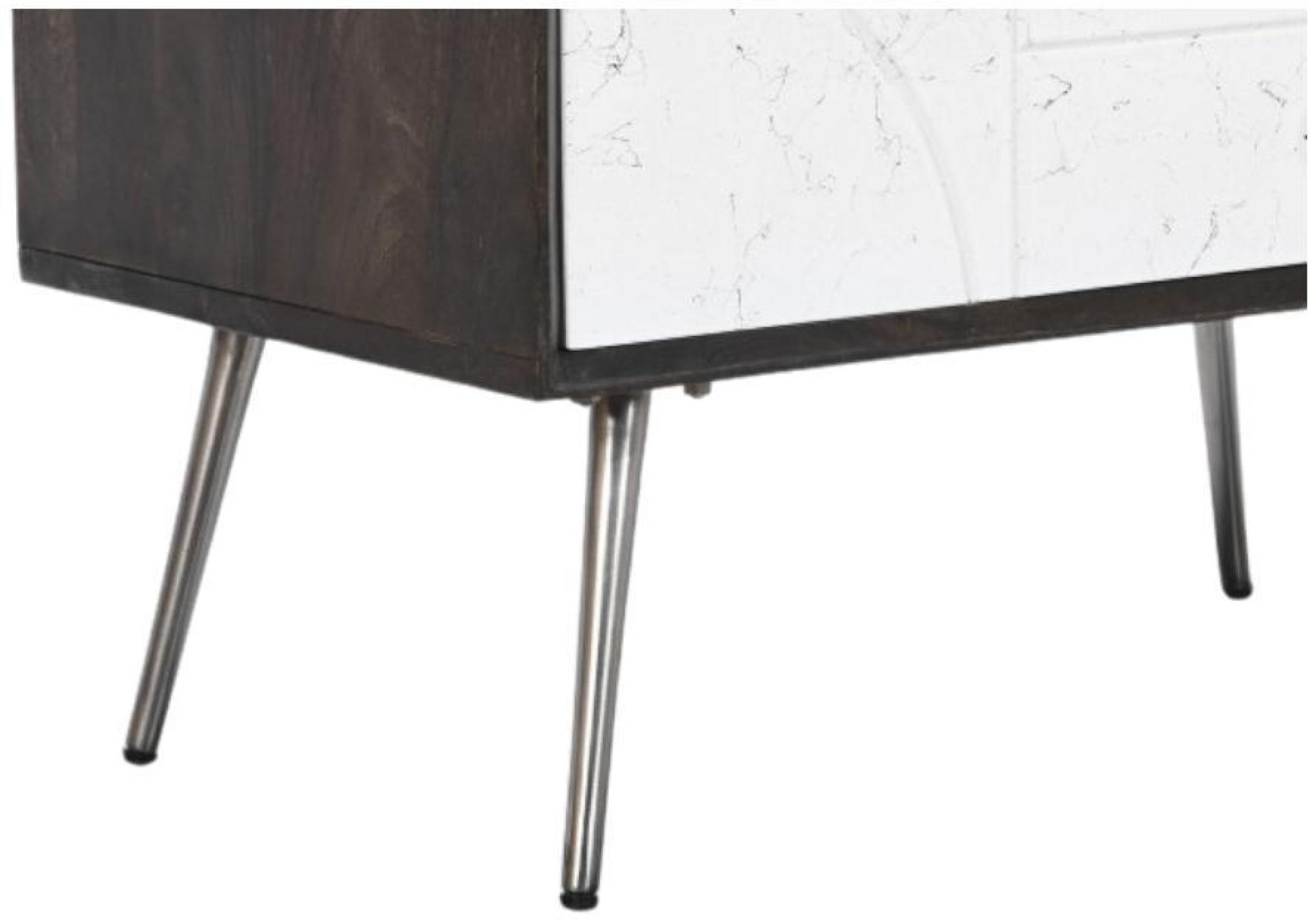 Product photograph of Luna Walnut And White 4 Drawer Chest from Choice Furniture Superstore.
