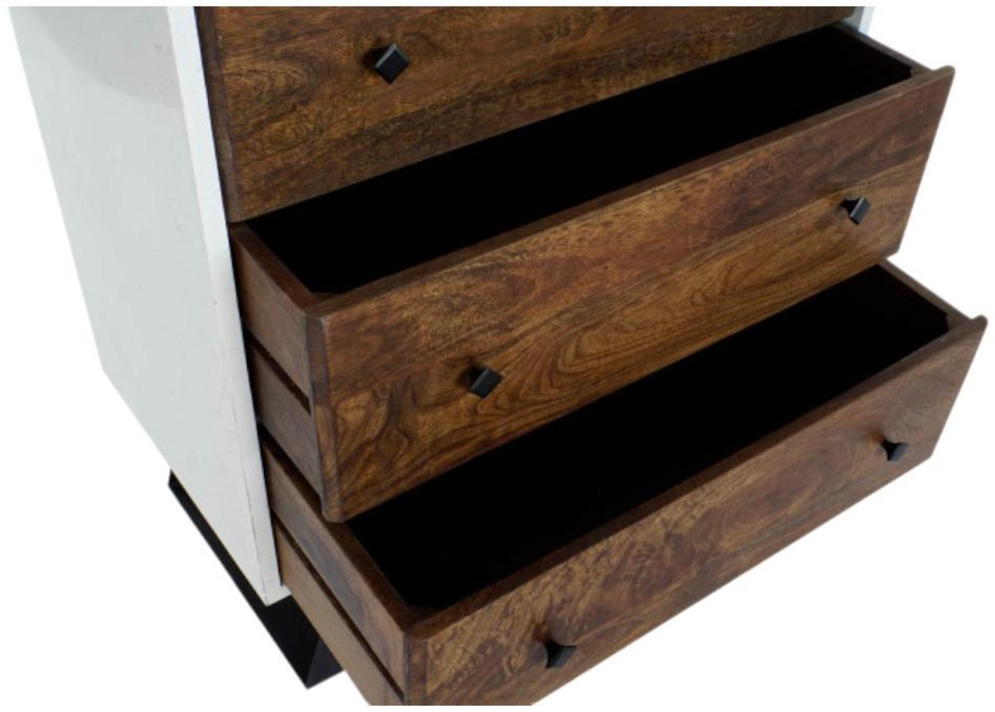 Product photograph of Harper White And Dark Mango Wood 4 Drawer Chest from Choice Furniture Superstore.