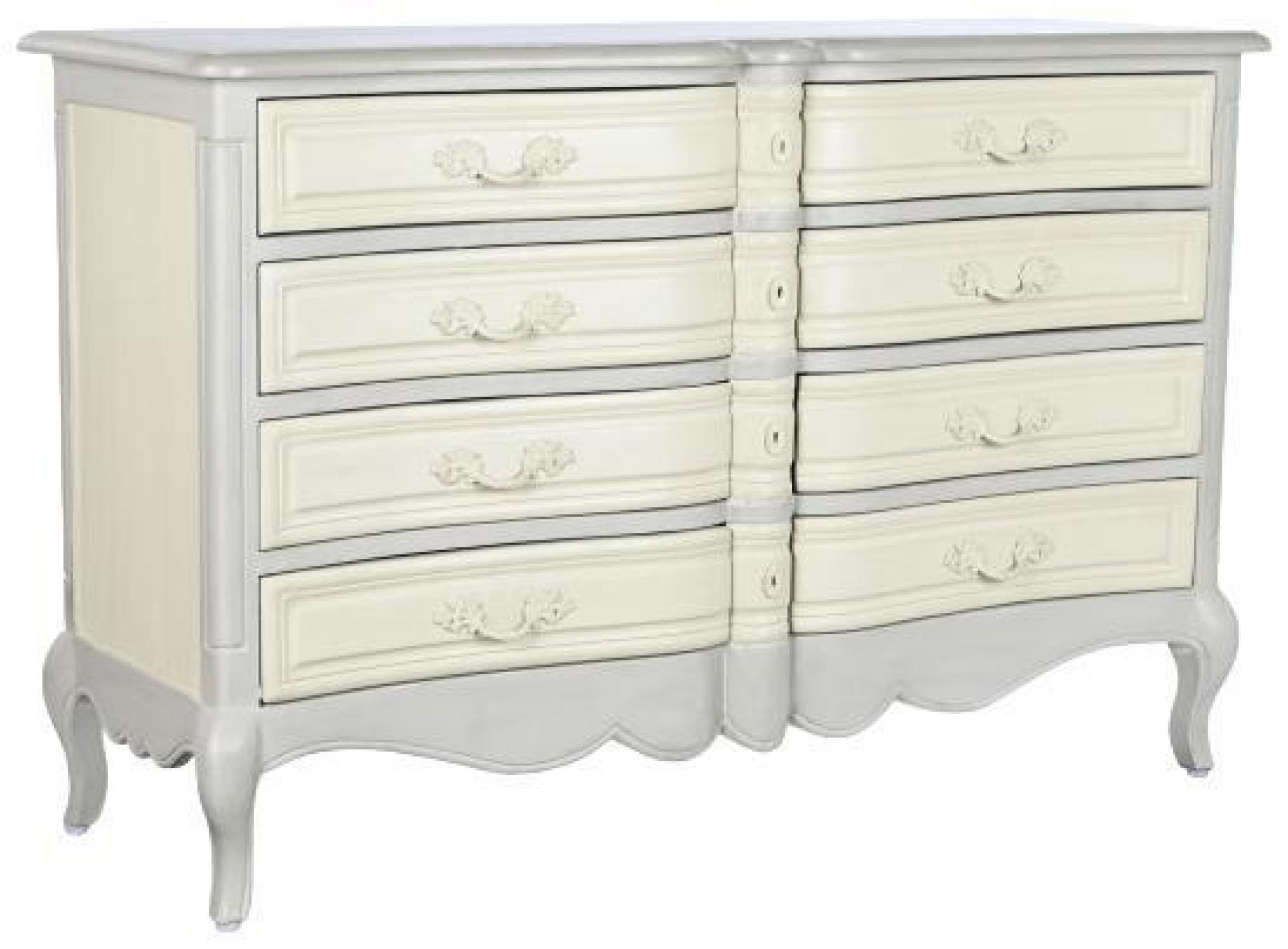 Product photograph of Romantic Light Grey Mango Wood Multi Drawer Chest from Choice Furniture Superstore.