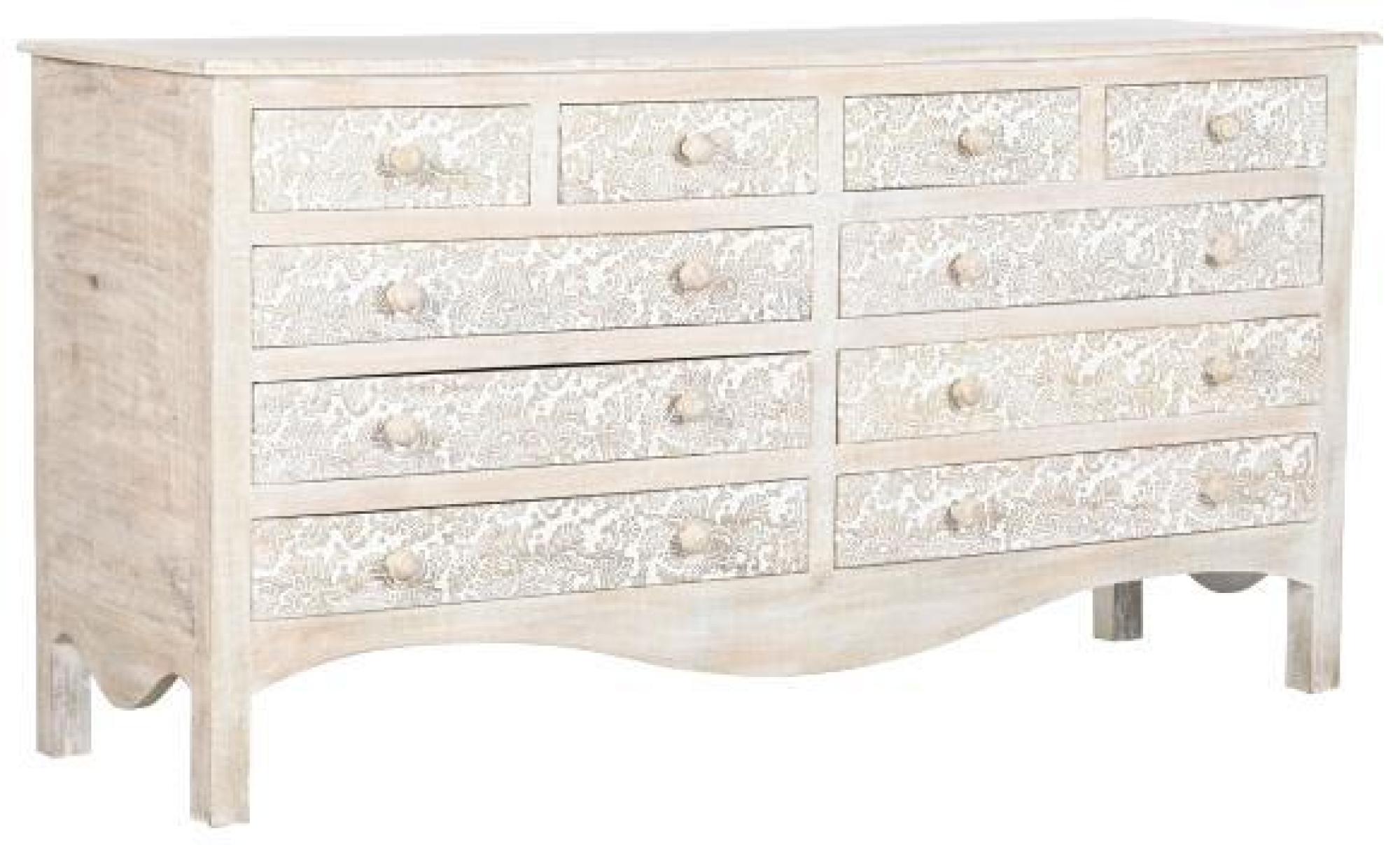 Product photograph of Indian White Mango Wood Multi Drawer Chest from Choice Furniture Superstore.