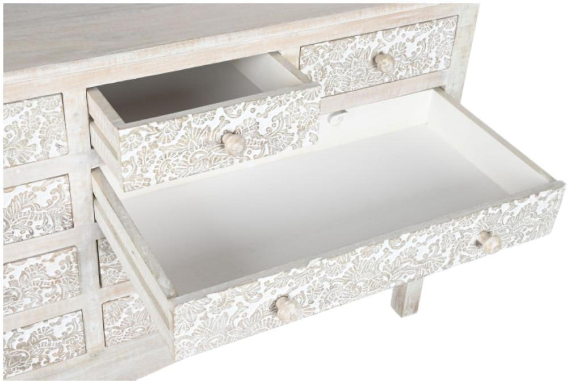 Product photograph of Indian White Mango Wood Multi Drawer Chest from Choice Furniture Superstore.