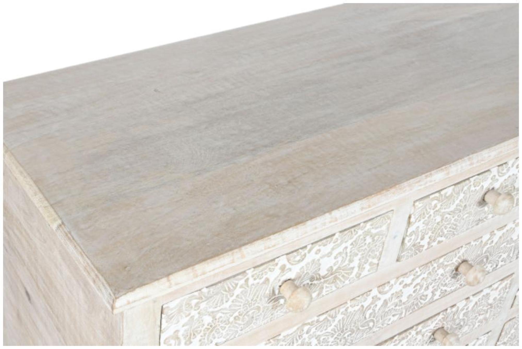 Product photograph of Indian White Mango Wood Multi Drawer Chest from Choice Furniture Superstore.