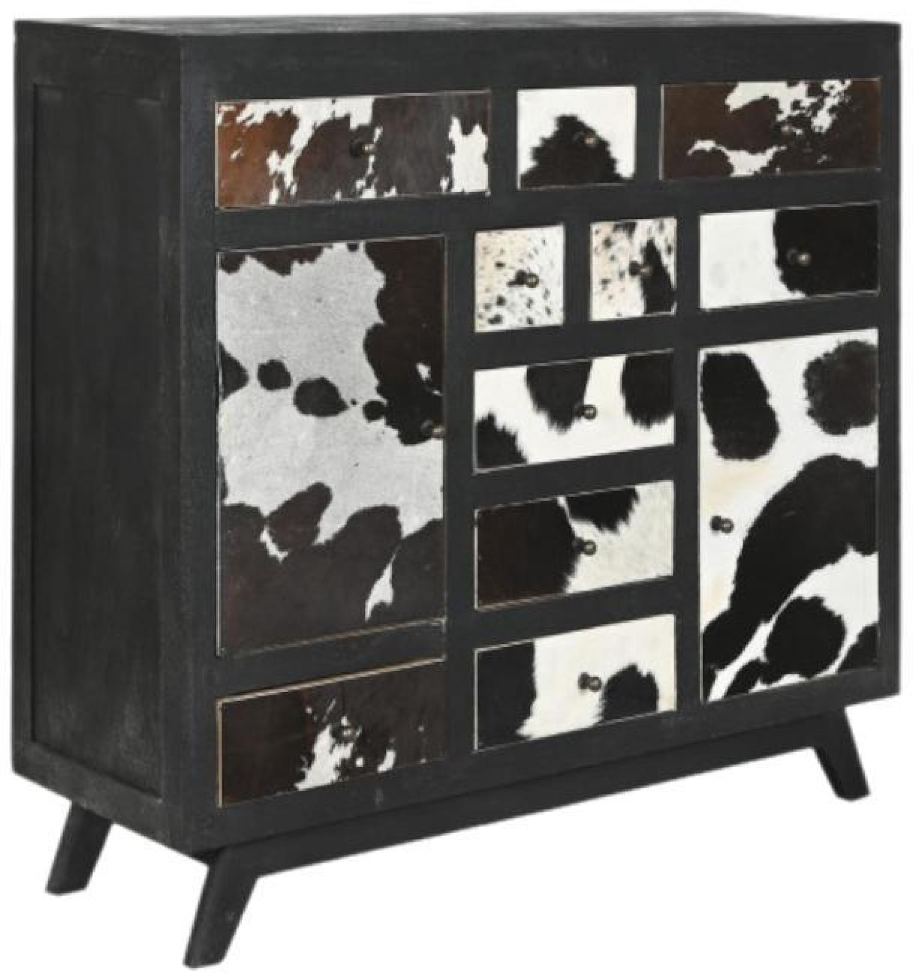Product photograph of Cowhide Black And White Multi Drawer Chest from Choice Furniture Superstore.