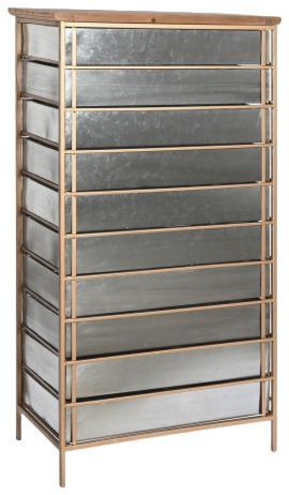 Product photograph of Loft Grey Metal Multi Drawer Chest from Choice Furniture Superstore.