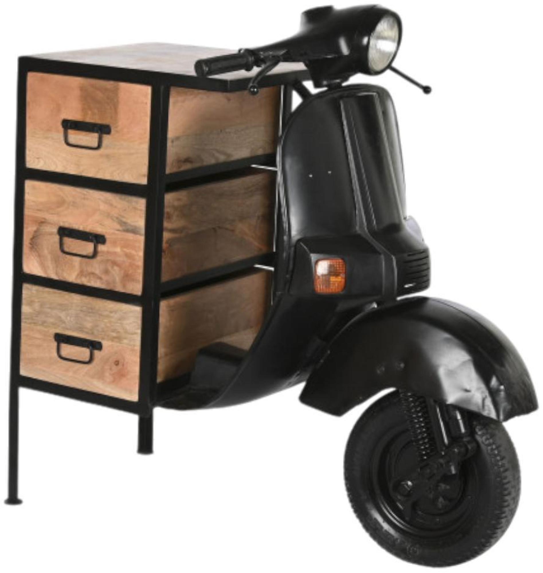 Product photograph of Satna Industrial Style Wood And Metal 3 Drawer Motorcycle Chest from Choice Furniture Superstore.
