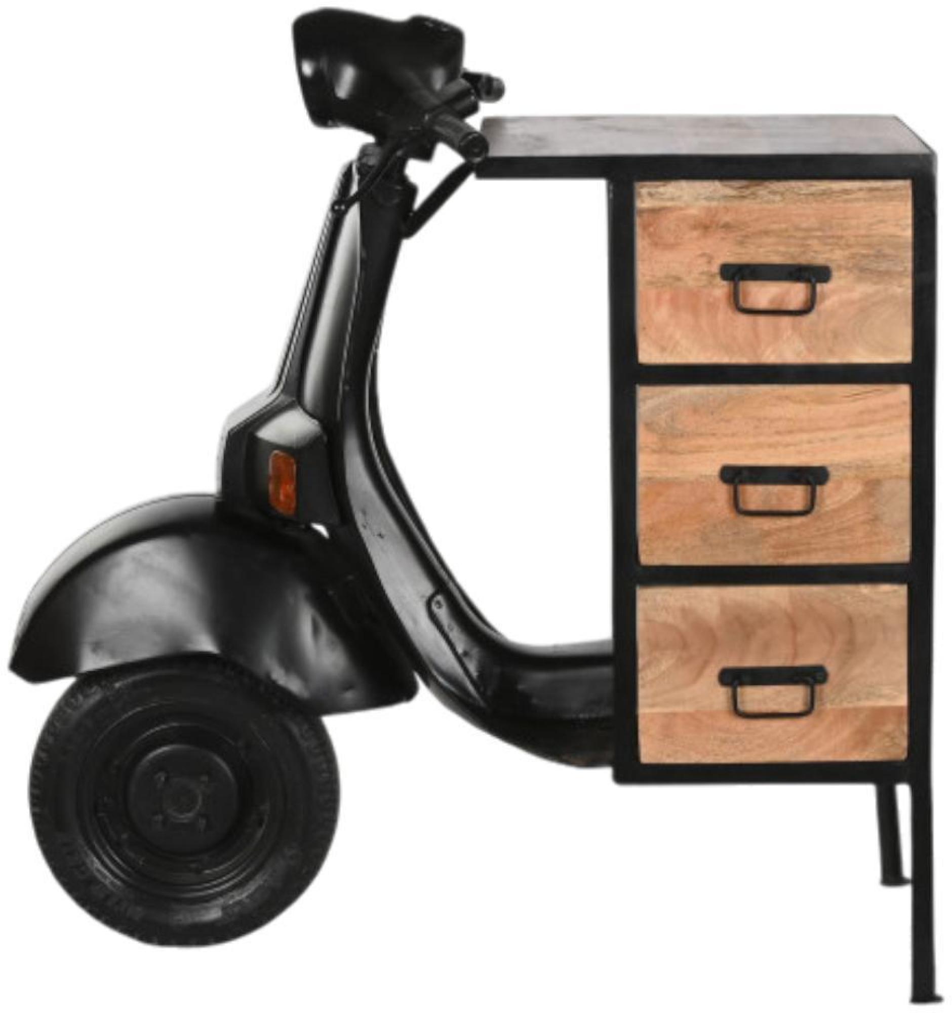 Product photograph of Satna Industrial Style Wood And Metal 3 Drawer Motorcycle Chest from Choice Furniture Superstore.