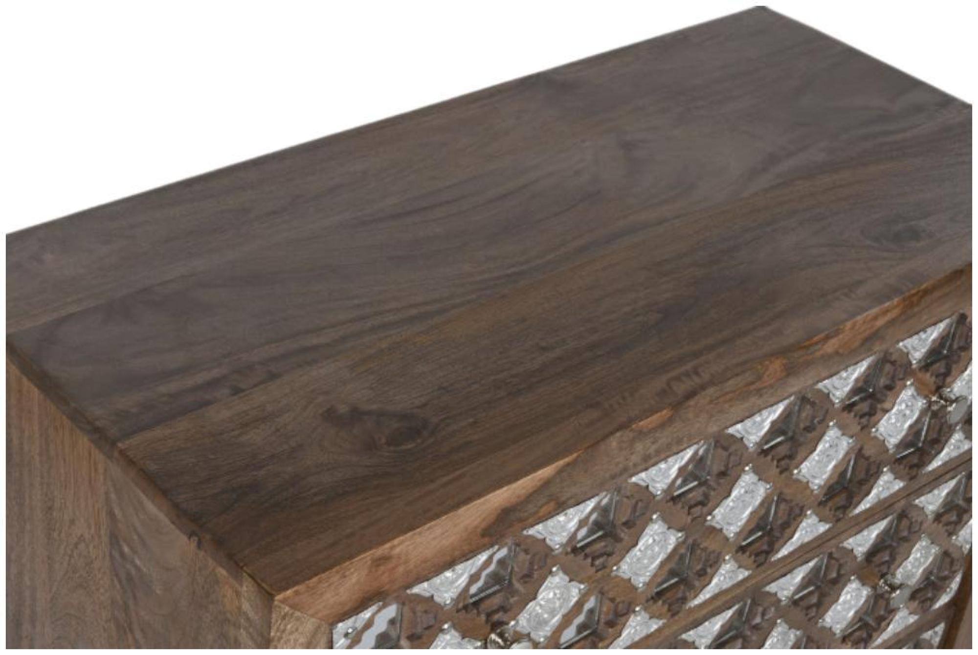 Product photograph of Oakley Mango Wood And Mirrored 3 Drawer Small Chest from Choice Furniture Superstore.