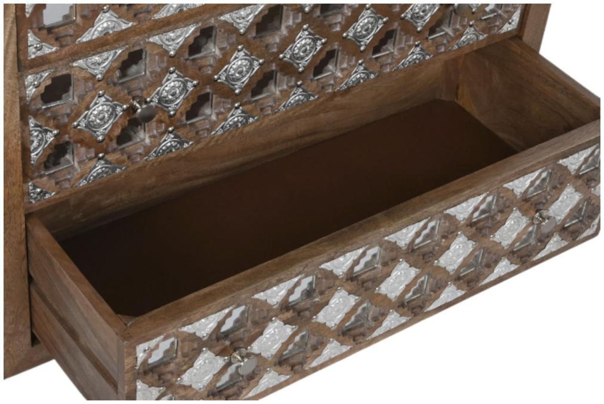 Product photograph of Oakley Mango Wood And Mirrored 3 Drawer Small Chest from Choice Furniture Superstore.