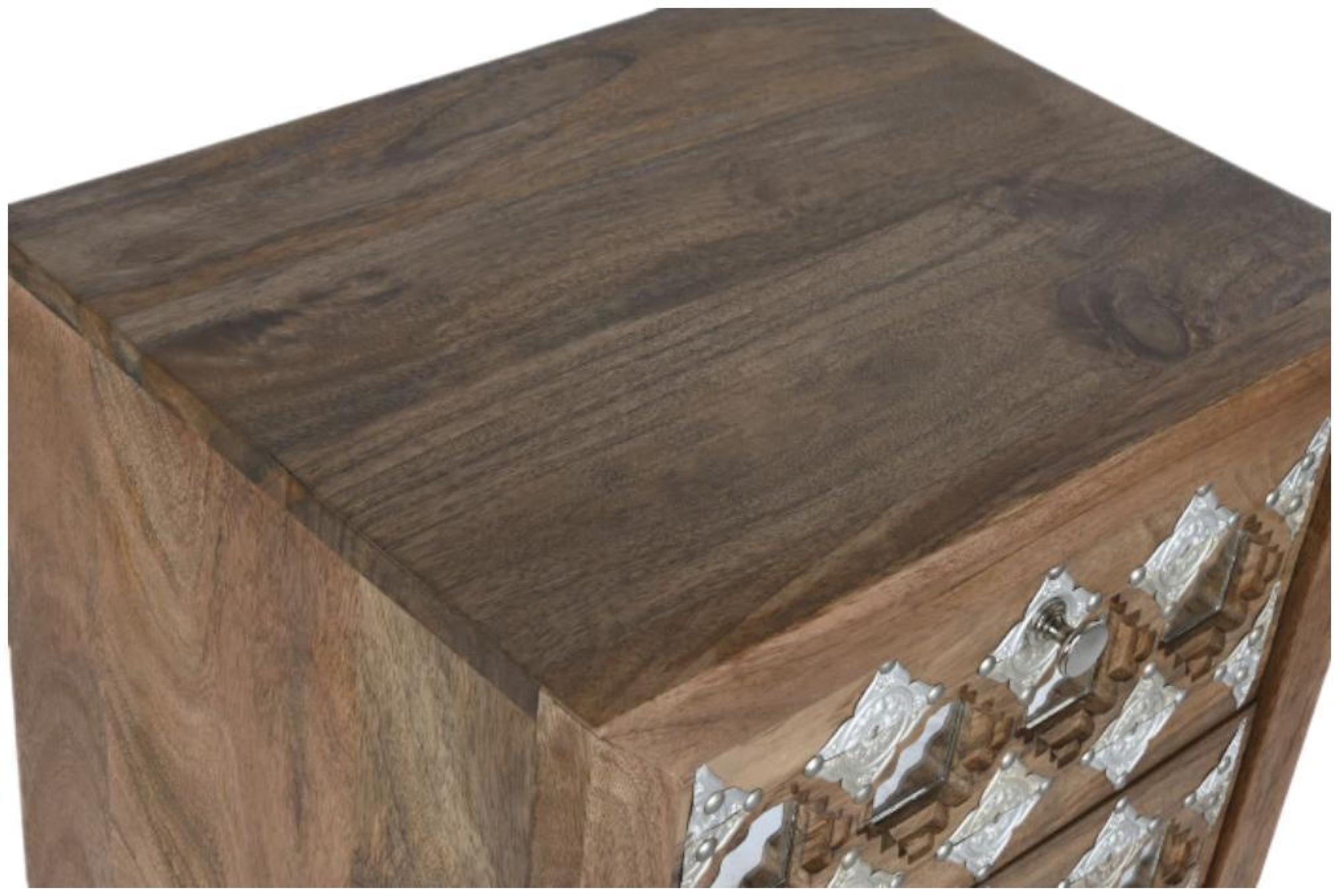 Product photograph of Oakley Mango Wood And Mirrored 5 Drawer Narrow Chest from Choice Furniture Superstore.
