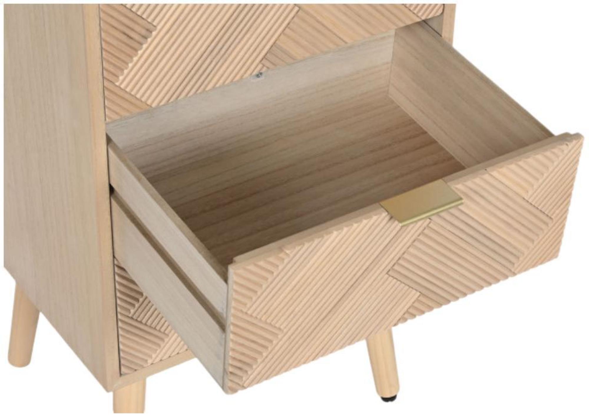 Product photograph of Scandi Wooden Herringbone Pattern 5 Drawer Tall Chest from Choice Furniture Superstore.