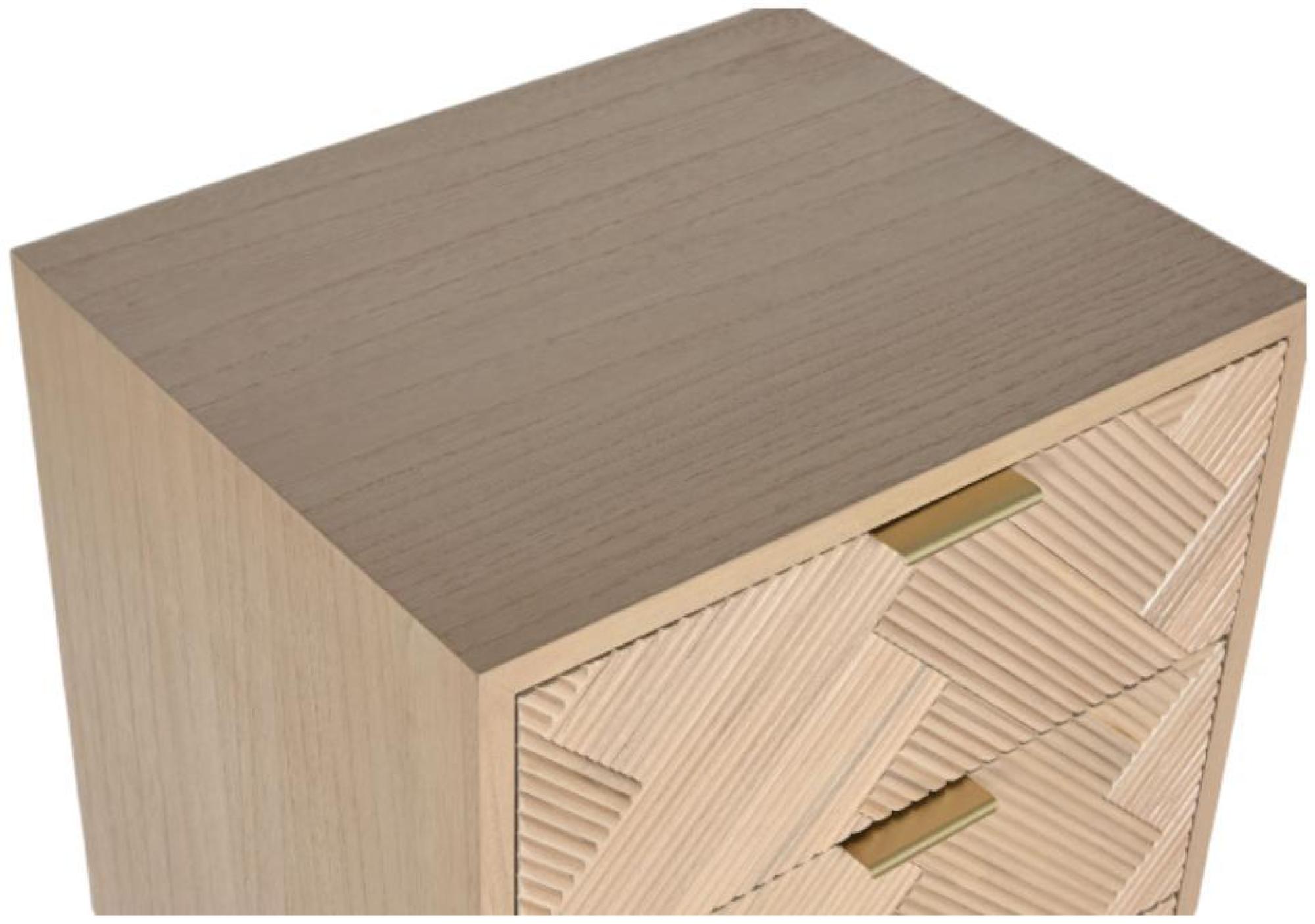 Product photograph of Scandi Wooden Herringbone Pattern 5 Drawer Tall Chest from Choice Furniture Superstore.