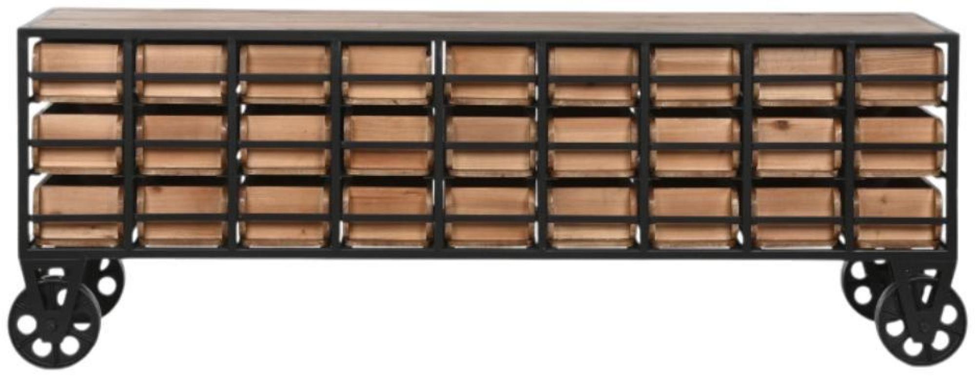 Product photograph of Satna Industrial Style Wood And Metal Multi Drawer Wide Chest from Choice Furniture Superstore.