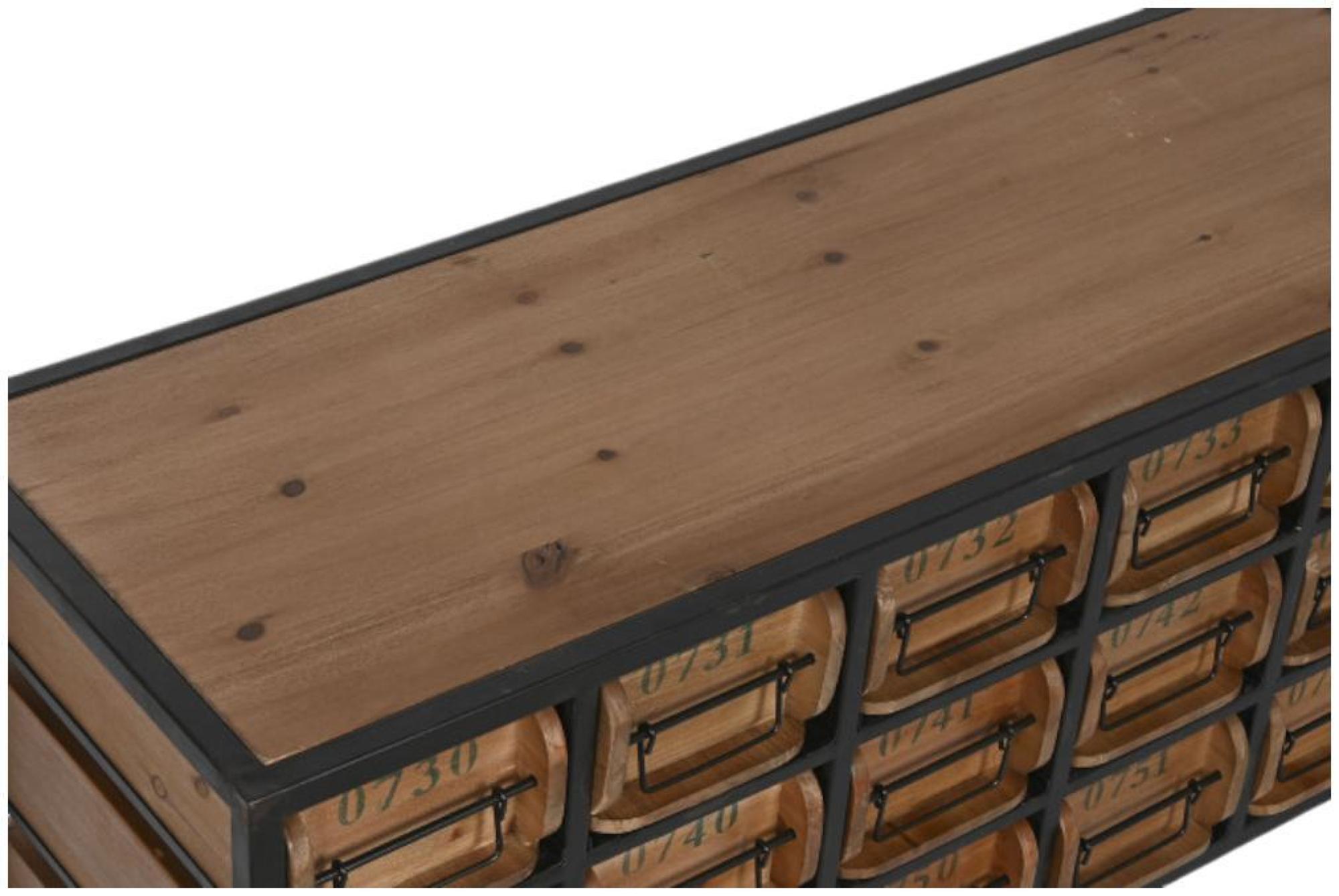 Product photograph of Satna Industrial Style Wood And Metal Multi Drawer Wide Chest from Choice Furniture Superstore.