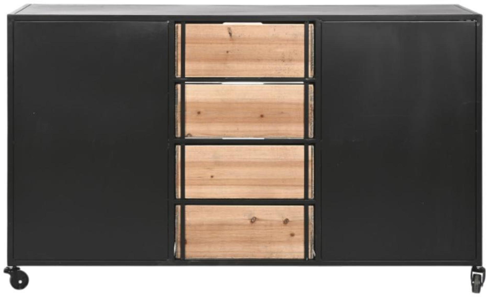 Product photograph of Satna Industrial Style Wood And Metal 4 Drawer Wide Chest from Choice Furniture Superstore.