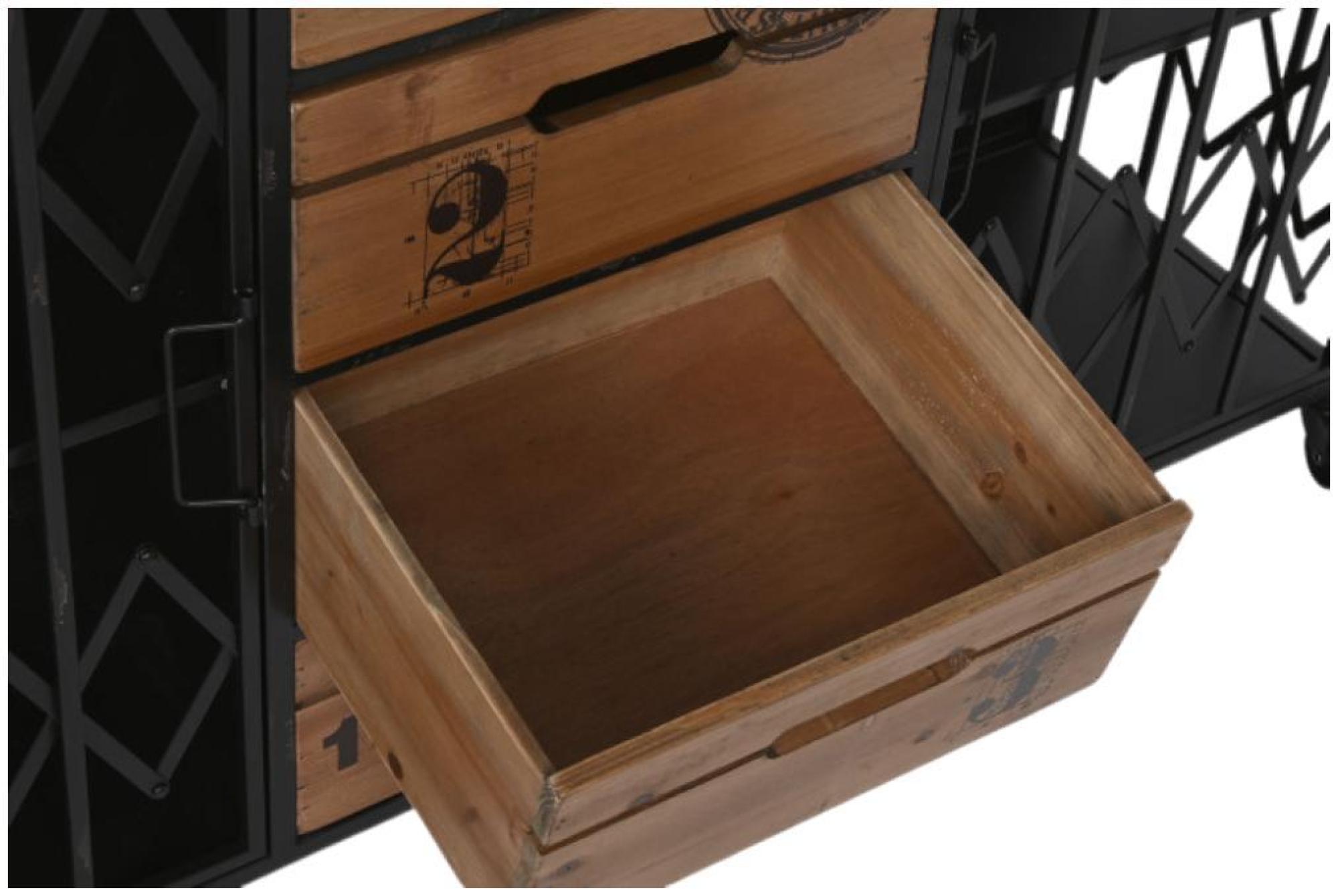 Product photograph of Satna Industrial Style Wood And Metal 4 Drawer Wide Chest from Choice Furniture Superstore.