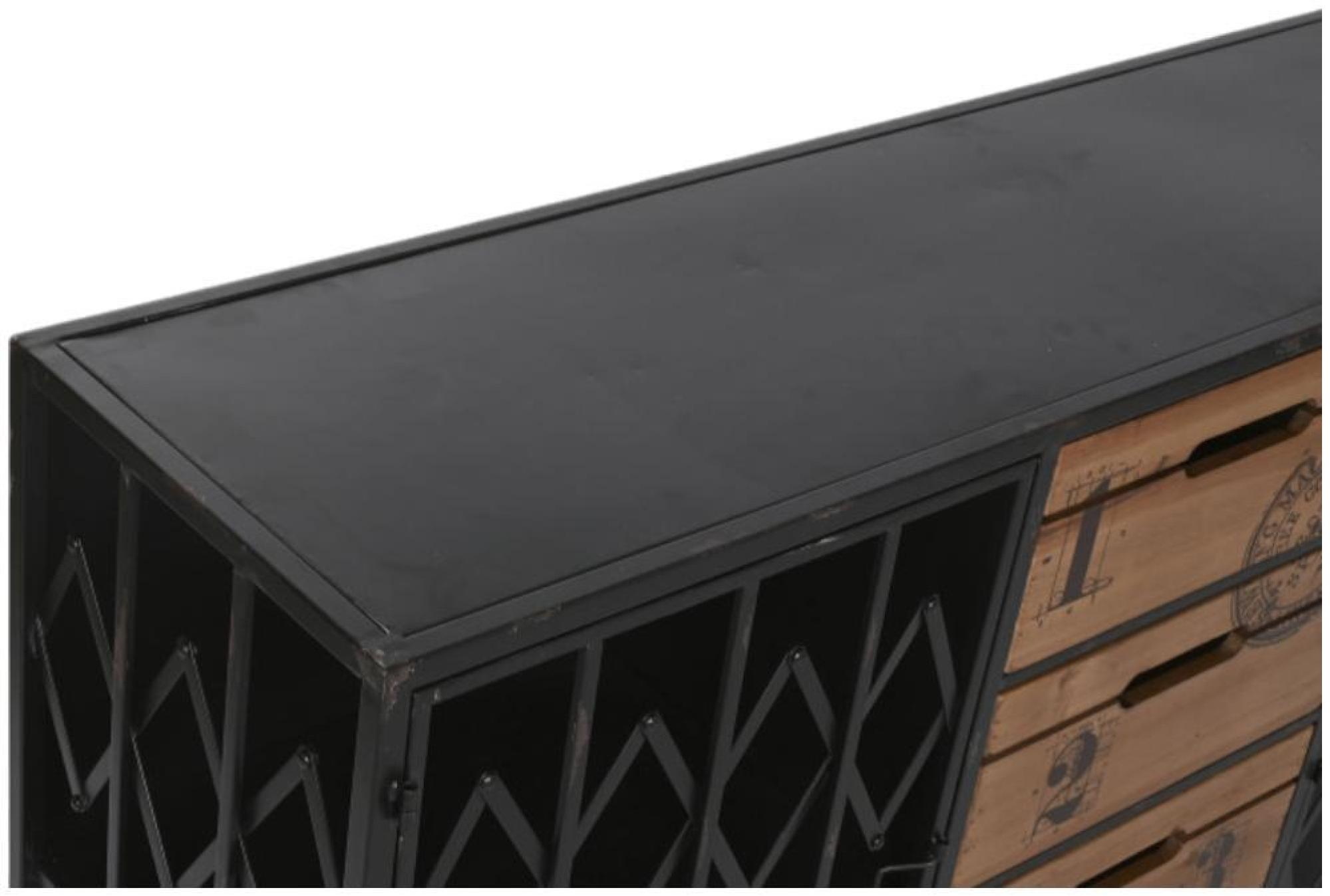 Product photograph of Satna Industrial Style Wood And Metal 4 Drawer Wide Chest from Choice Furniture Superstore.