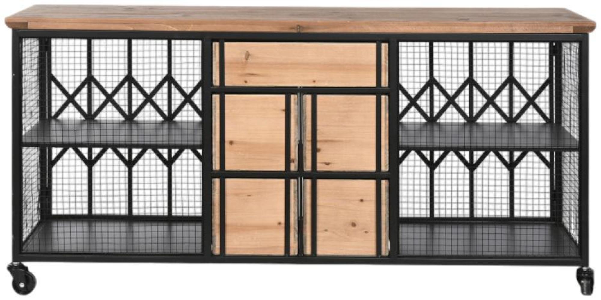 Product photograph of Satna Industrial Style Wood And Metal 5 Drawer Wide Chest from Choice Furniture Superstore.