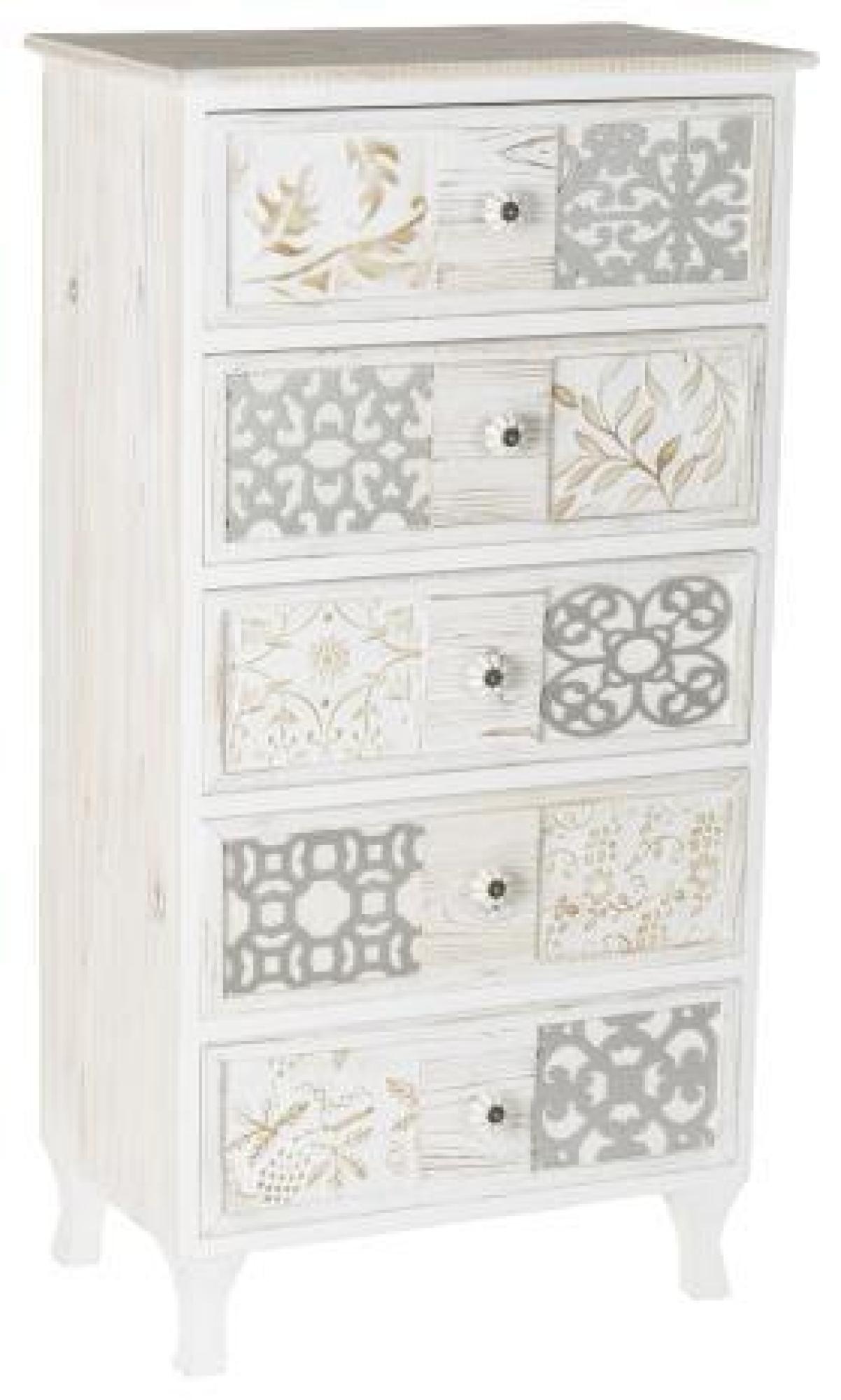 Product photograph of Hancrafted White 5 Drawer Narrow Chest from Choice Furniture Superstore.